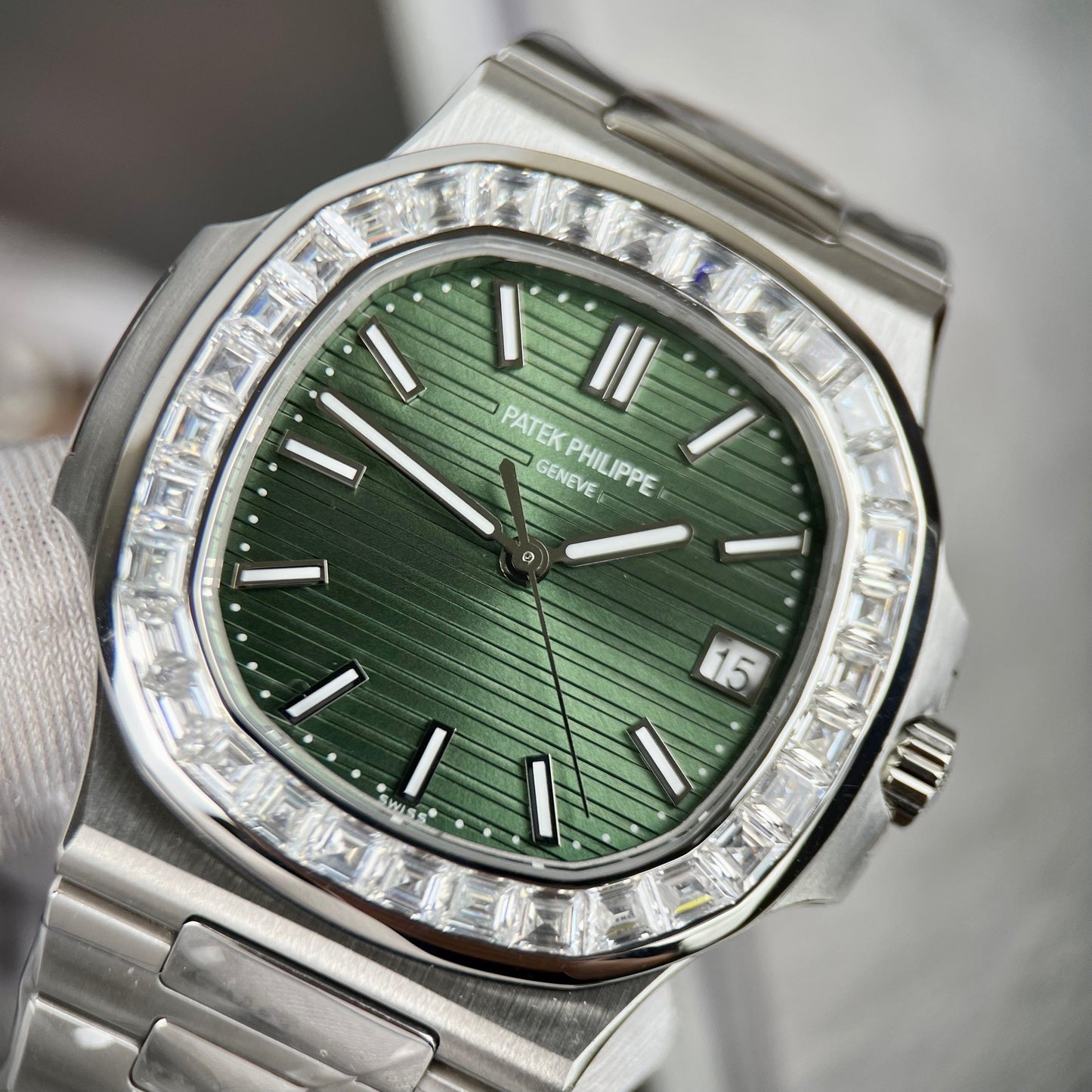 Patek Philippe Nautilus 5711/1A-014 made from 3K Fabbrica and custom Moissanite diamonds