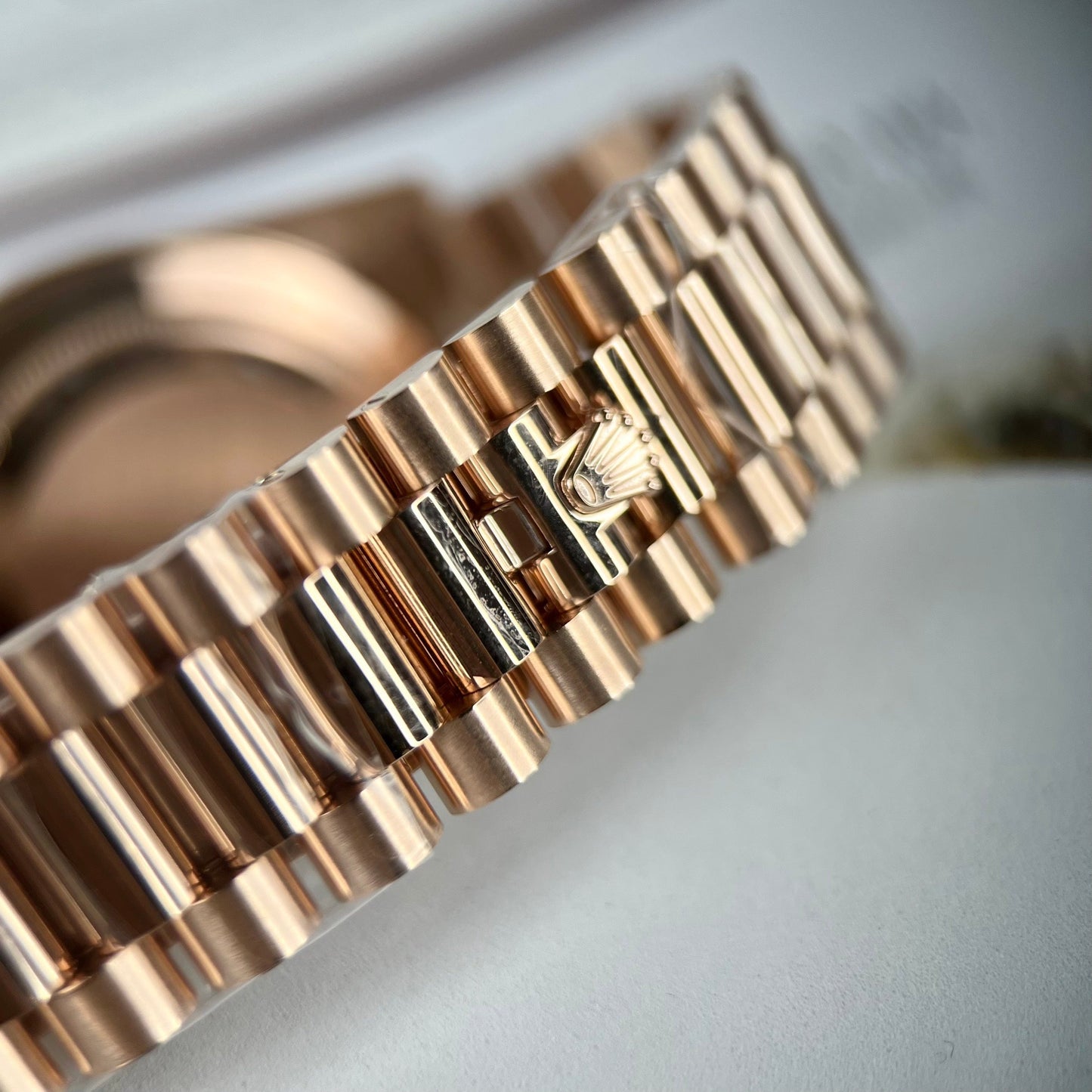 Rolex Day-Date 40mm 228235 chocolate quadrante 18k Rosa Oro preenchido 150 gramas