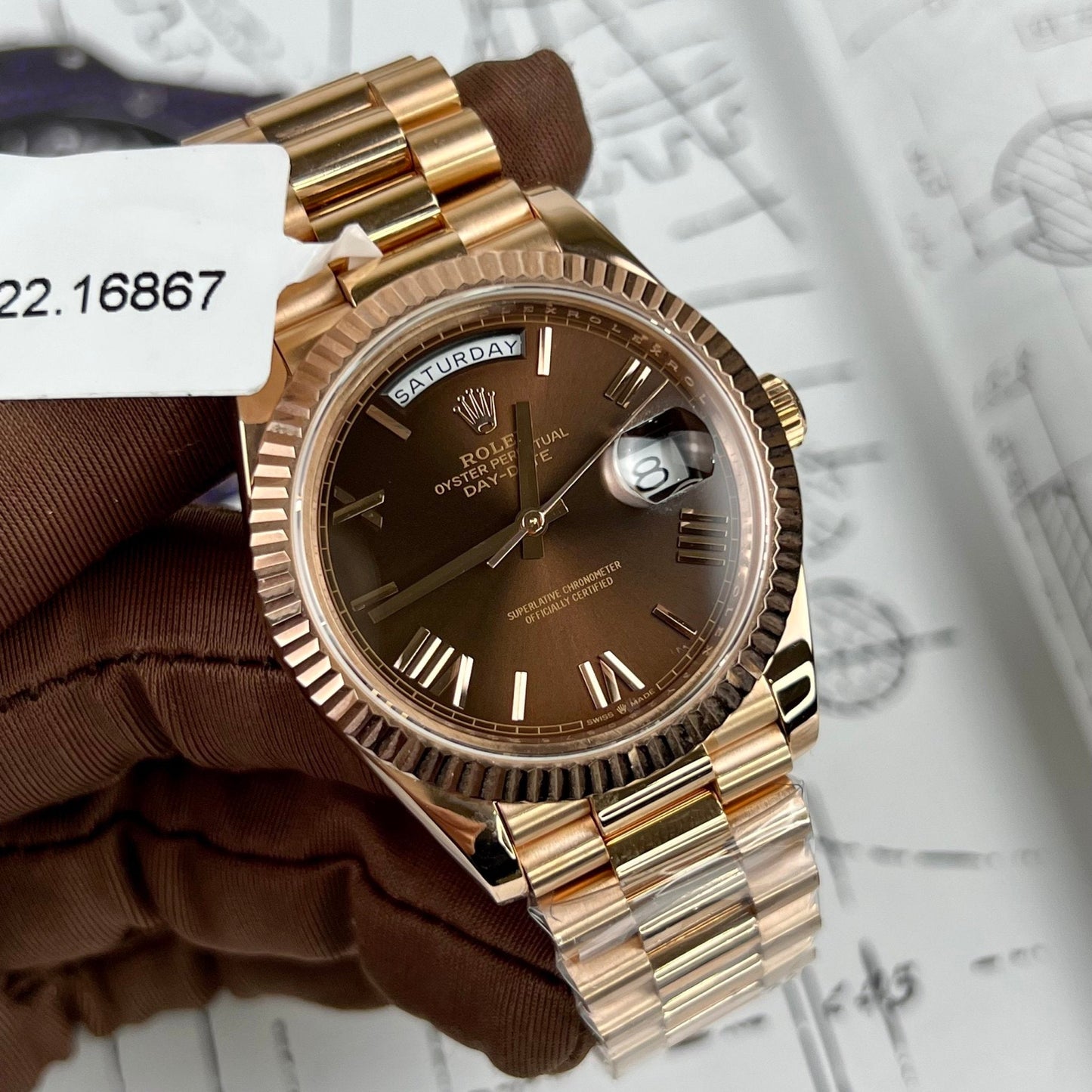 Rolex Day Date President Automatic 228235 18k Rosa Oro filled 150 gram