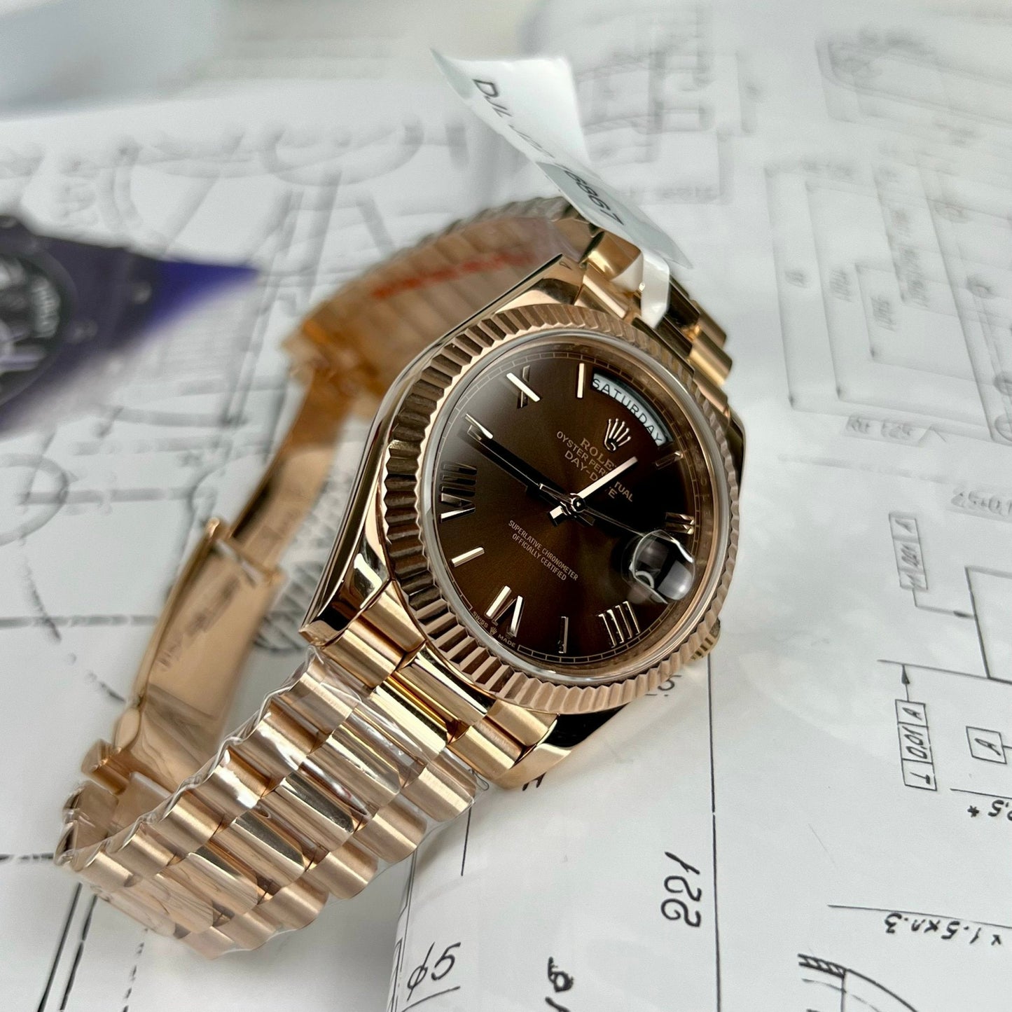 Rolex Day Date President Automatic 228235 18k Rosa Oro filled 150 gram