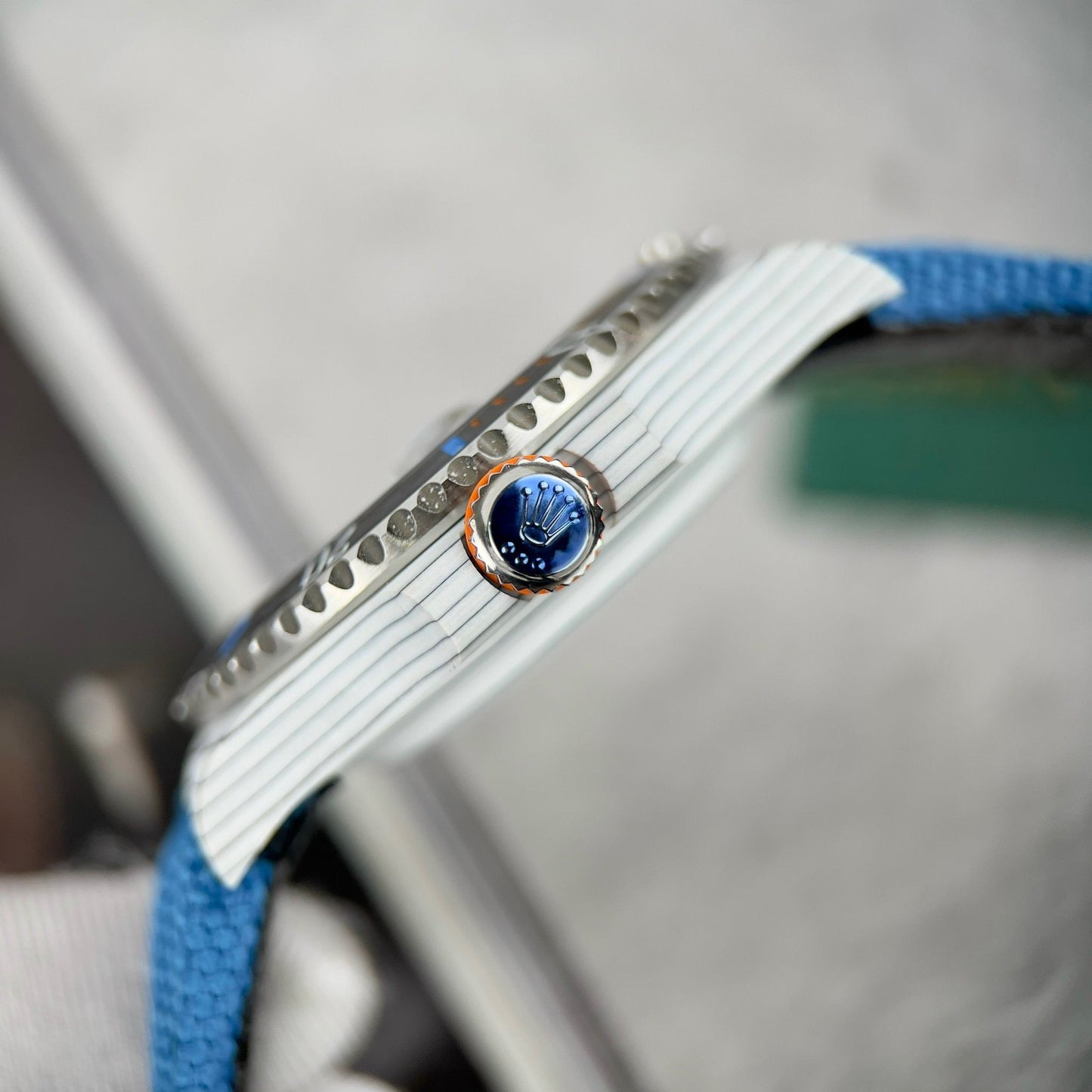 Rolex Submariner custom Diw 1:1 edizione migliore Blu Fabric cinturino quadrante nero