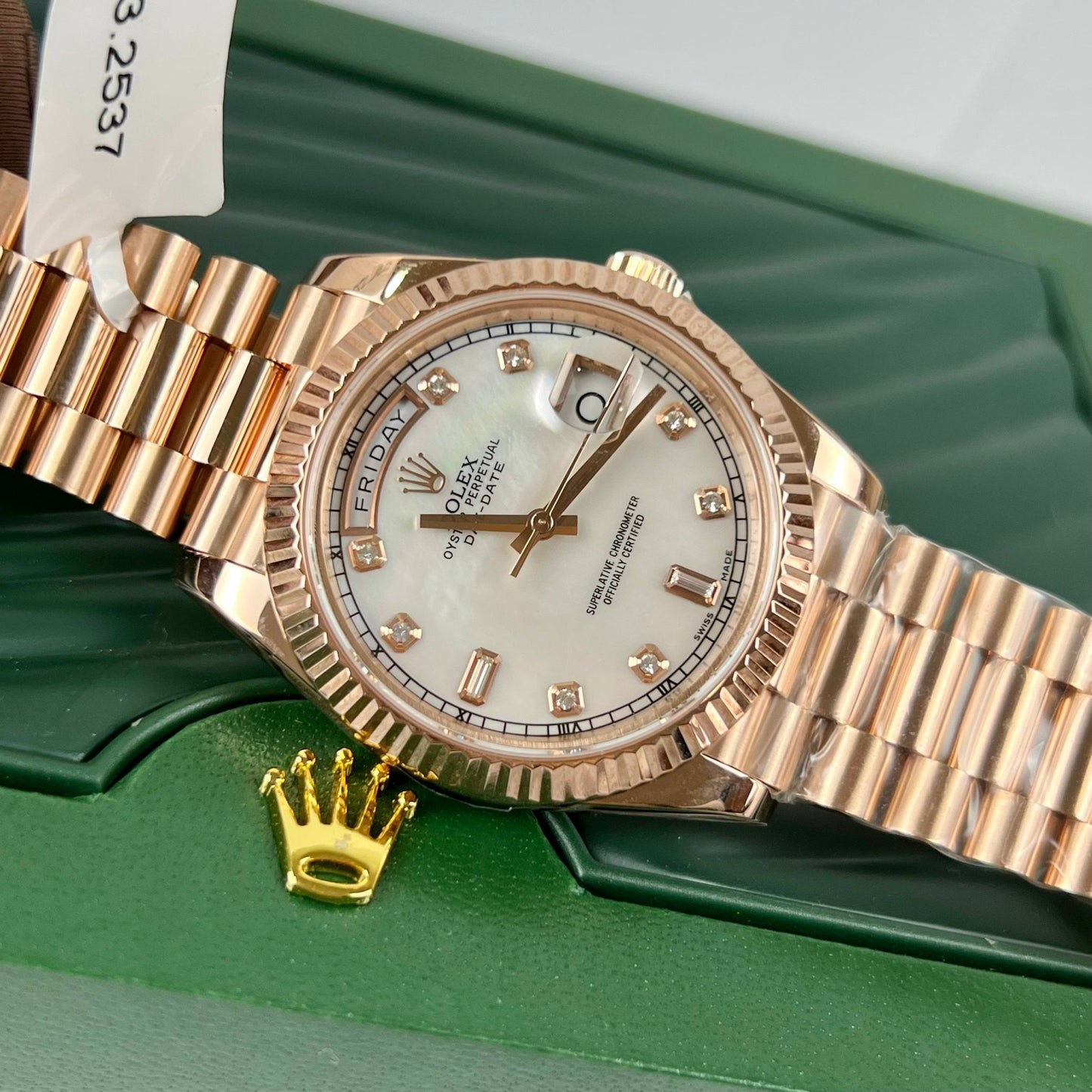 Rolex Day-Date 36mm M128235-0029 Best 1:1 Edizione coated 18k Rosa Oro 130 gram