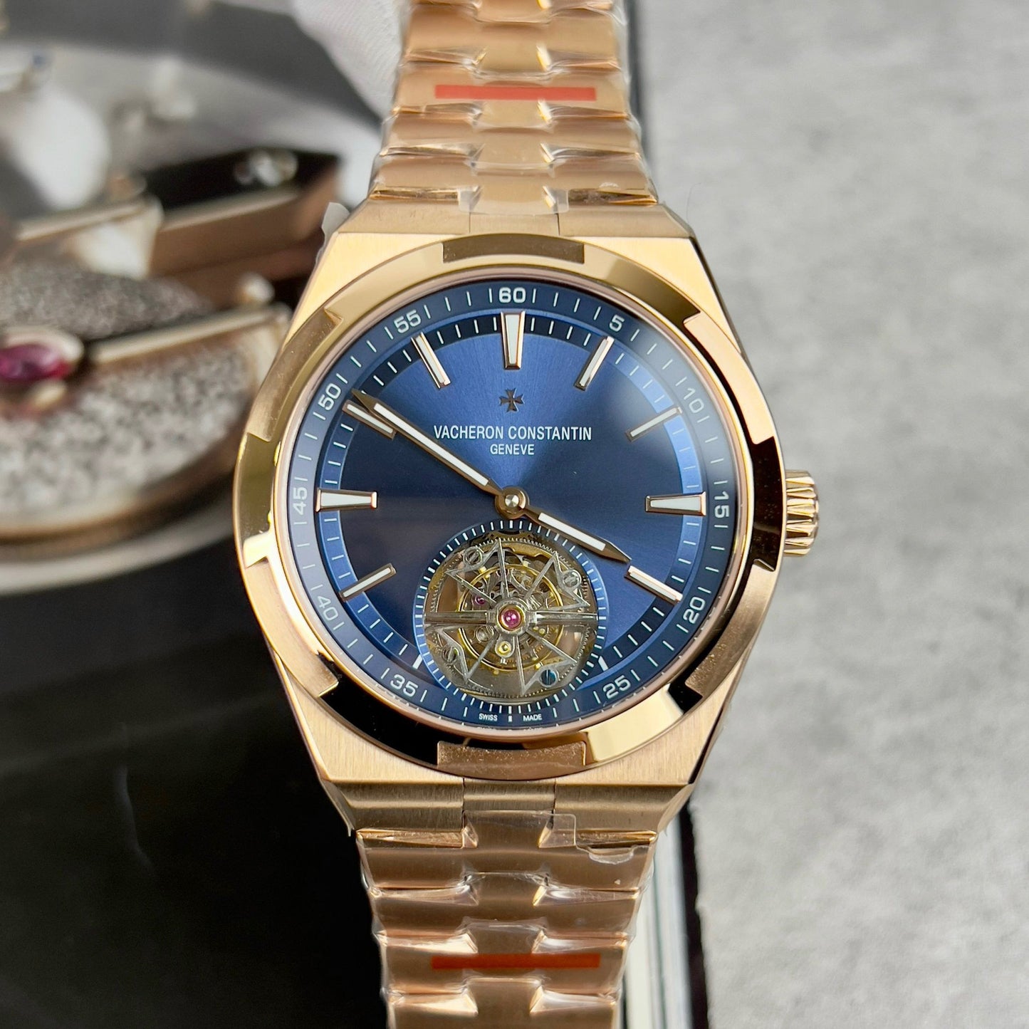 Vacheron Constantin Overseas Tourbillon 6000V/110R-B733 1:1 edizione migliore BBR Fabbrica Pink Oro