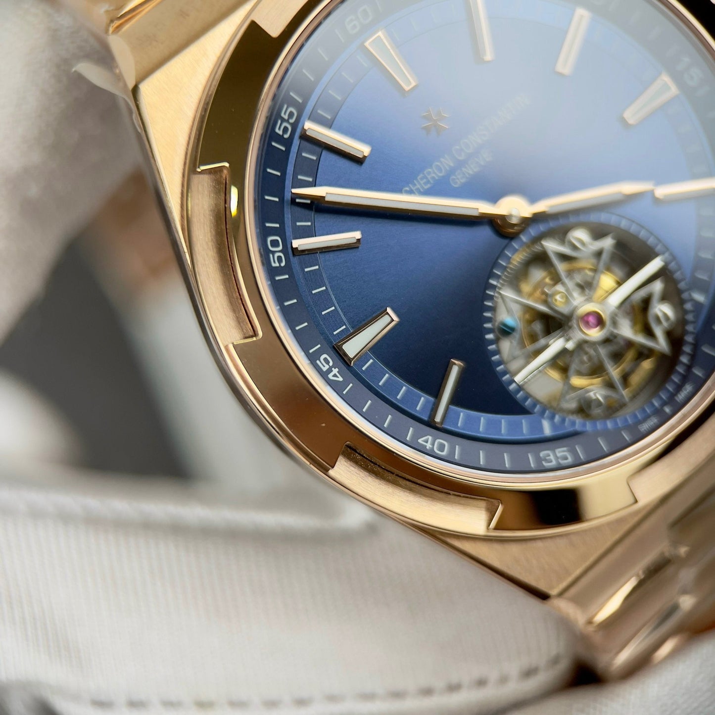 Vacheron Constantin Overseas Tourbillon 6000V/110R-B733 1:1 edizione migliore BBR Fabbrica Pink Oro