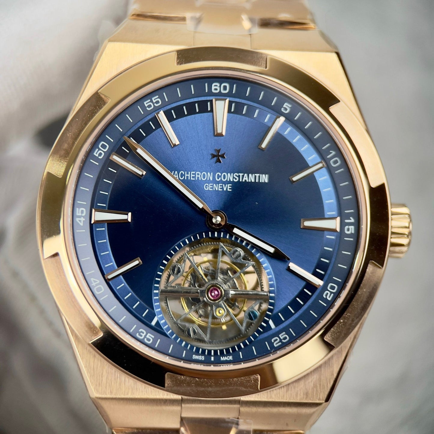 Vacheron Constantin Overseas Tourbillon 6000V/110R-B733 1:1 edizione migliore BBR Fabbrica Pink Oro