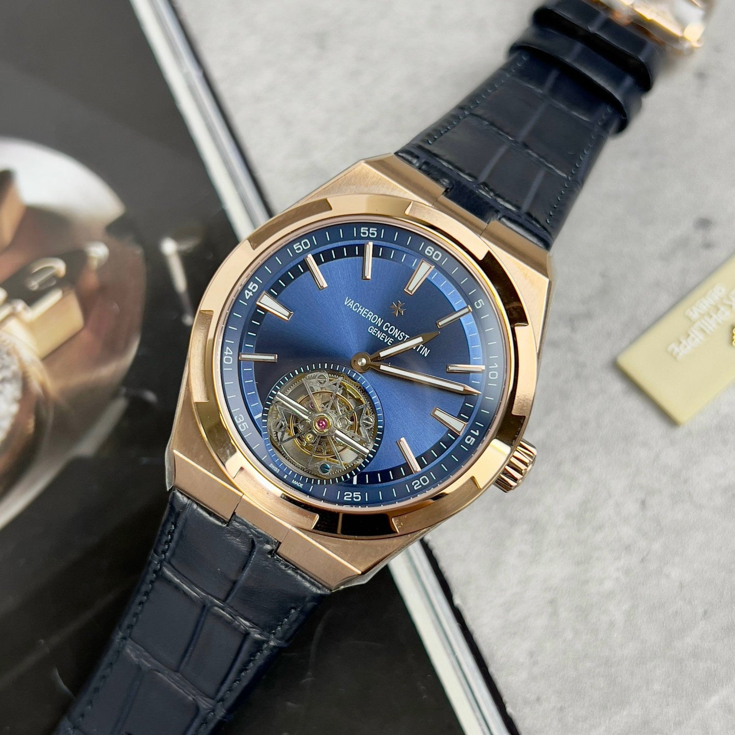 Vacheron Constantin Overseas Tourbillon 6000V/110R-B733 1:1 edizione migliore BBR Fabbrica Blu cinturino
