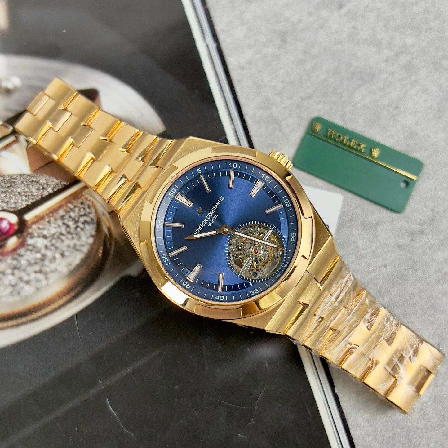 Vacheron Constantin Overseas Tourbillon 6000V/110R-B733 1:1 edizione migliore 18k coated Oro