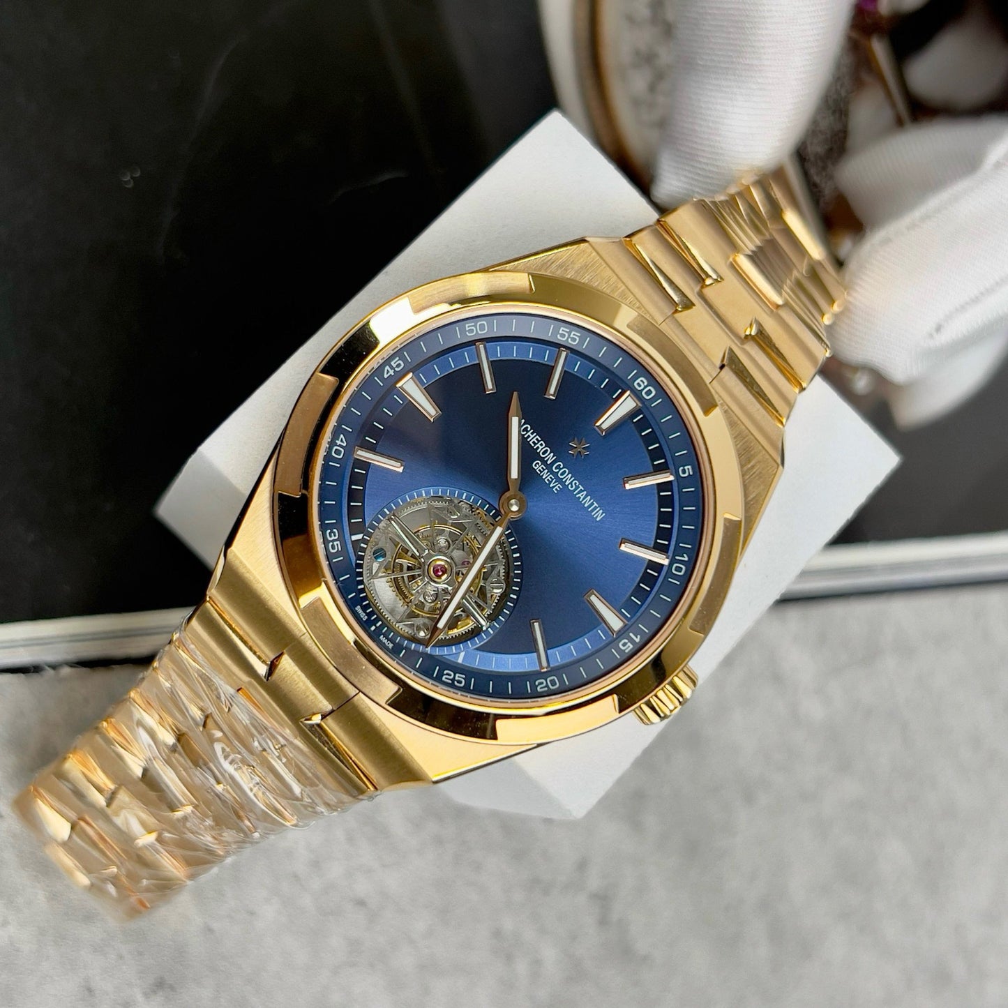 Vacheron Constantin Overseas Tourbillon 6000V/110R-B733 1:1 edizione migliore 18k coated Oro