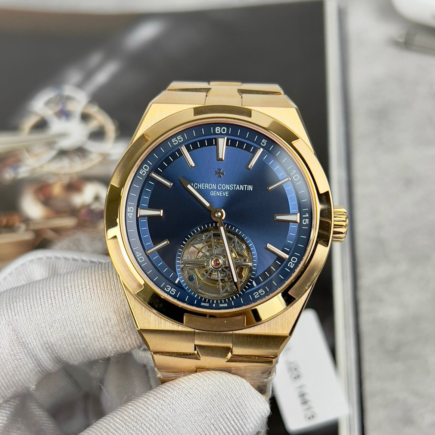 Vacheron Constantin Overseas Tourbillon 6000V/110R-B733 1:1 edizione migliore 18k coated Oro