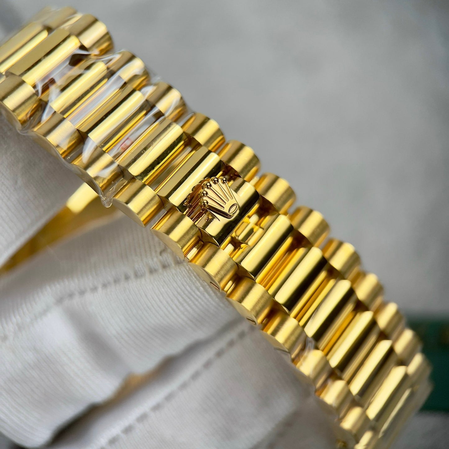 Rolex Day-Date 128238-0008 Watch 36mm coated 18k with lunetta Moissanite