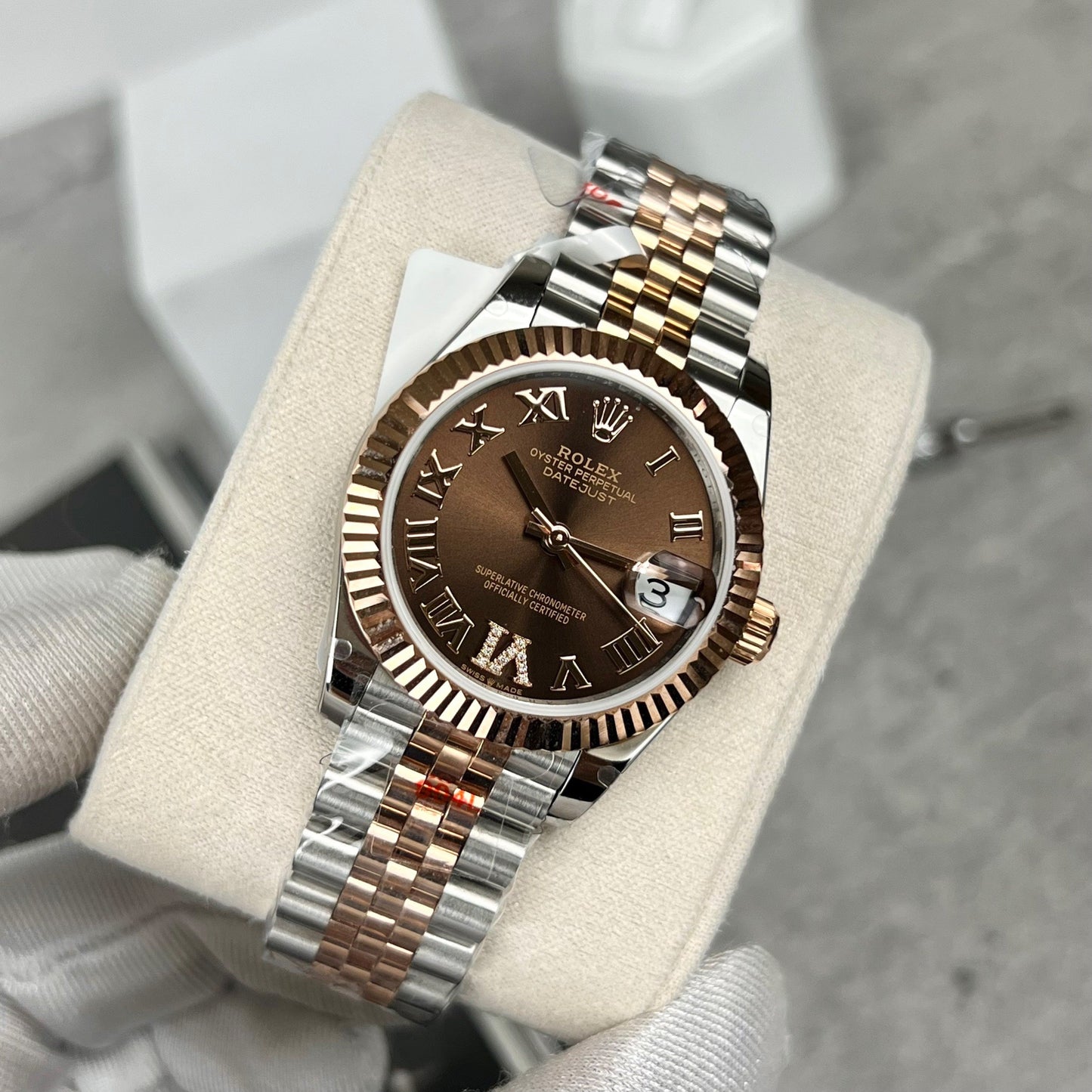 Rolex Datejust 31 Chocolate quadrante Watch 178271 best 1:1 Edizione 18k coated Rosa Oro GM