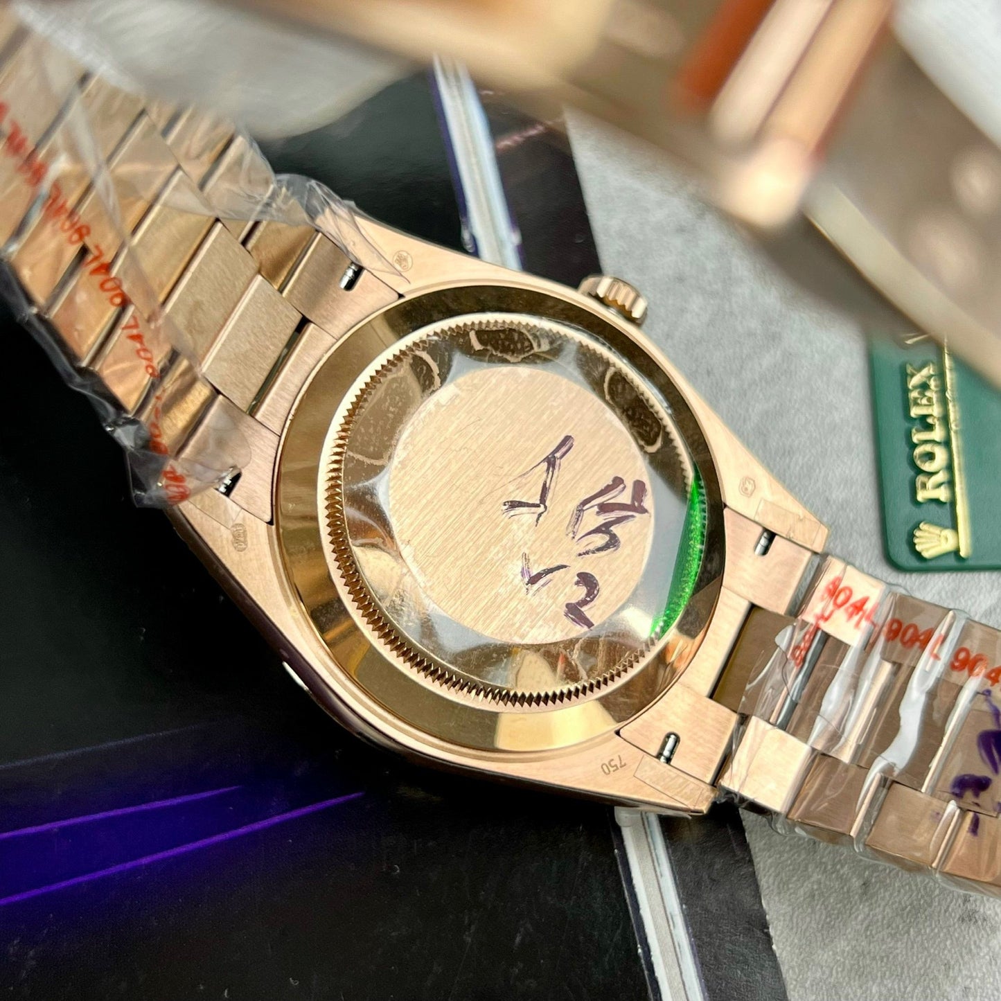 Rolex Day-Date 40mm 228235 chocolate quadrante 18k Rosa Oro preenchido 167 gramas