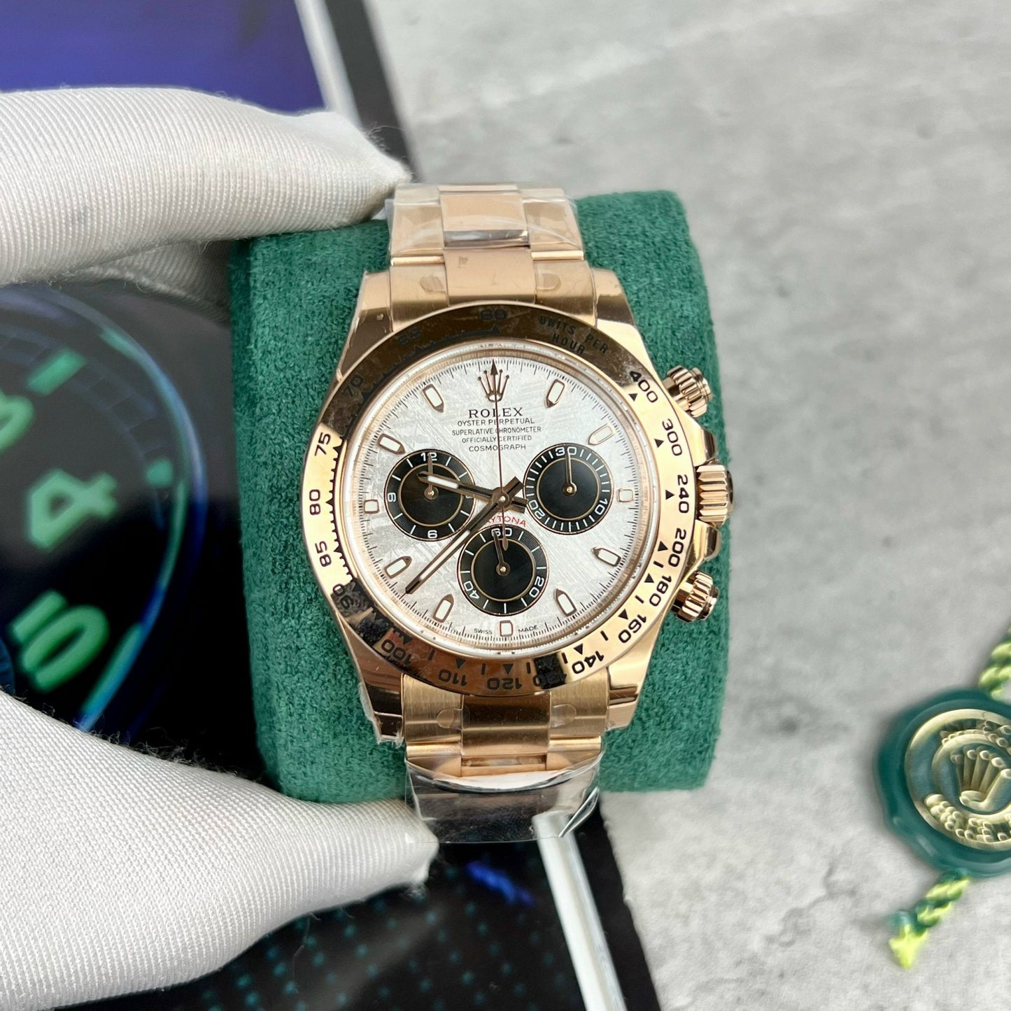 Rolex Daytona 116505 Rosa Oro cronografo 40mm Best 1:1 Edizione quadrante in meteorite BT Fabbrica