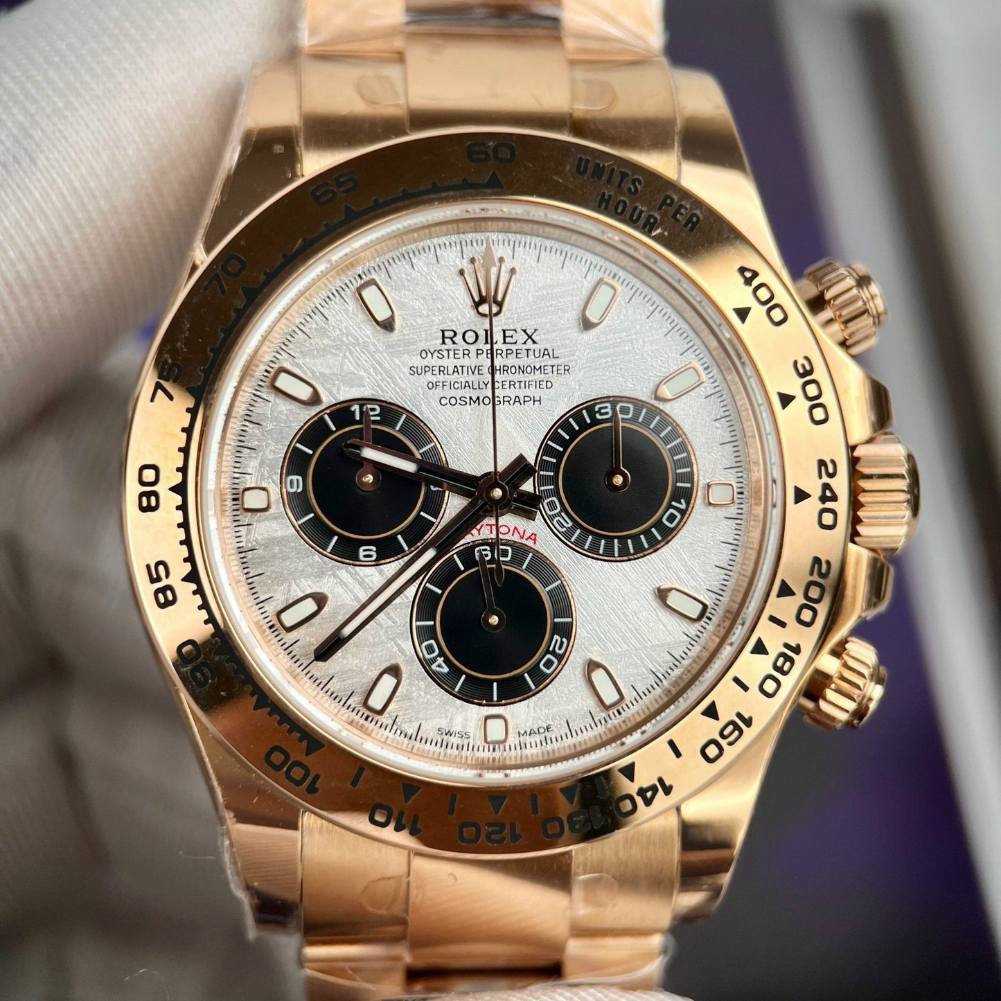Rolex Daytona 116505 Rosa Oro cronografo 40mm Best 1:1 Edizione quadrante in meteorite BT Fabbrica