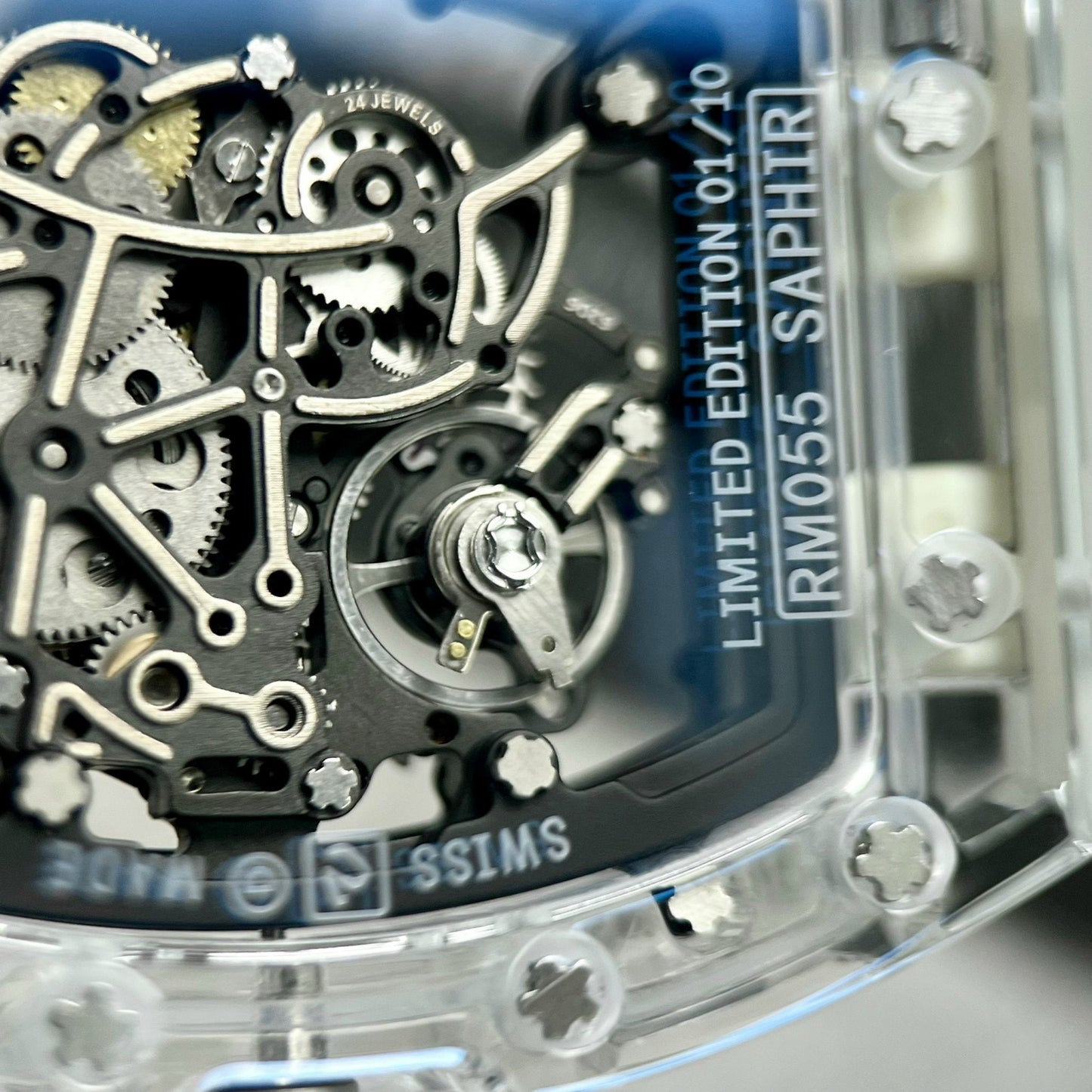 Richard Mille RM055 1:1 Best Edition RM Fabbrica Saphire case