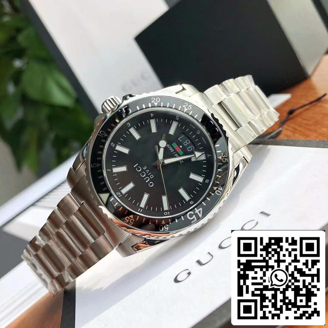 Gucci Dive Analog-Display Swiss Quartz Black Men's Watch 136.2 Best 1:1 Edition