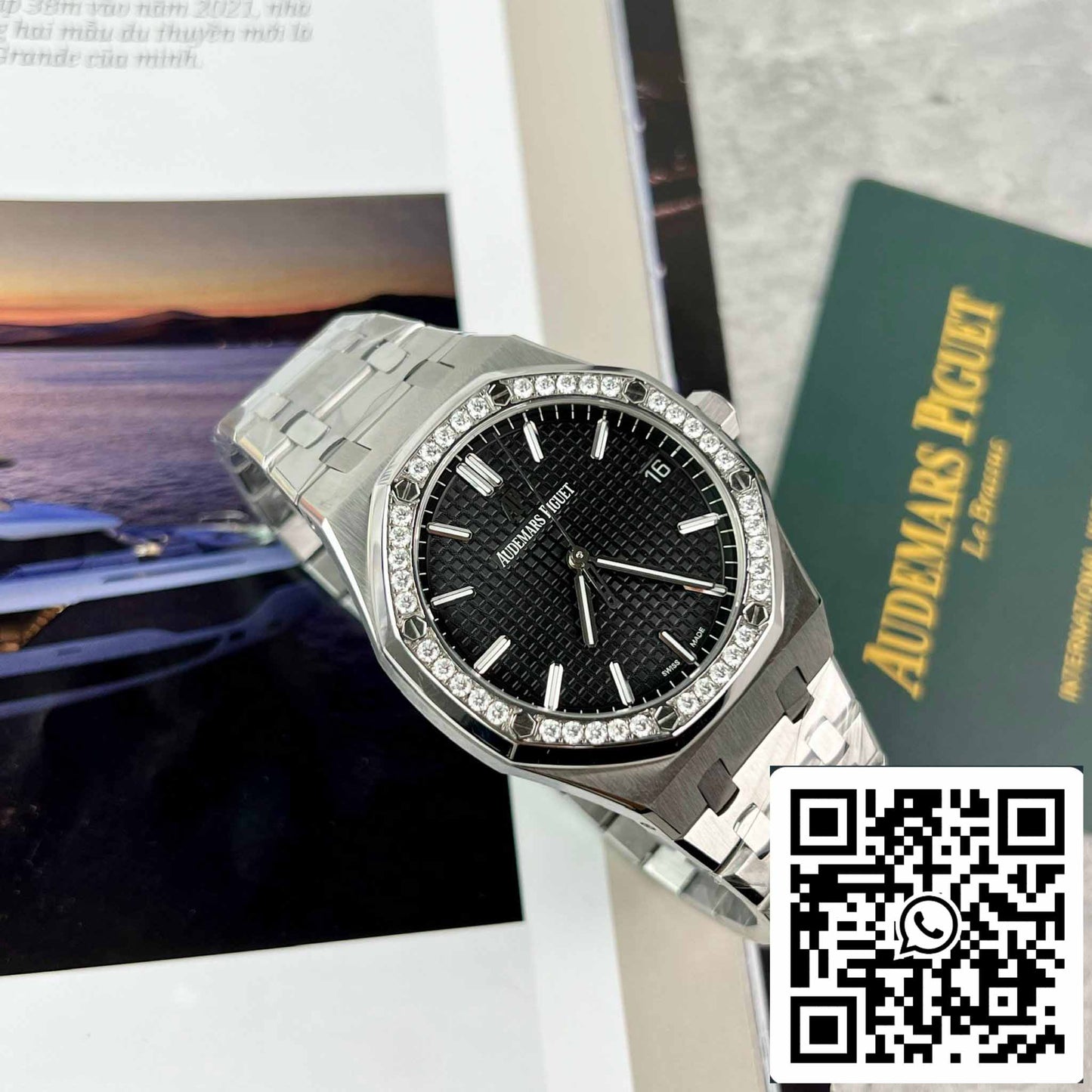 replica Audemars Piguet Royal Oak 15400ST.OO.1220ST.01 Custom Moissanite Diamonds