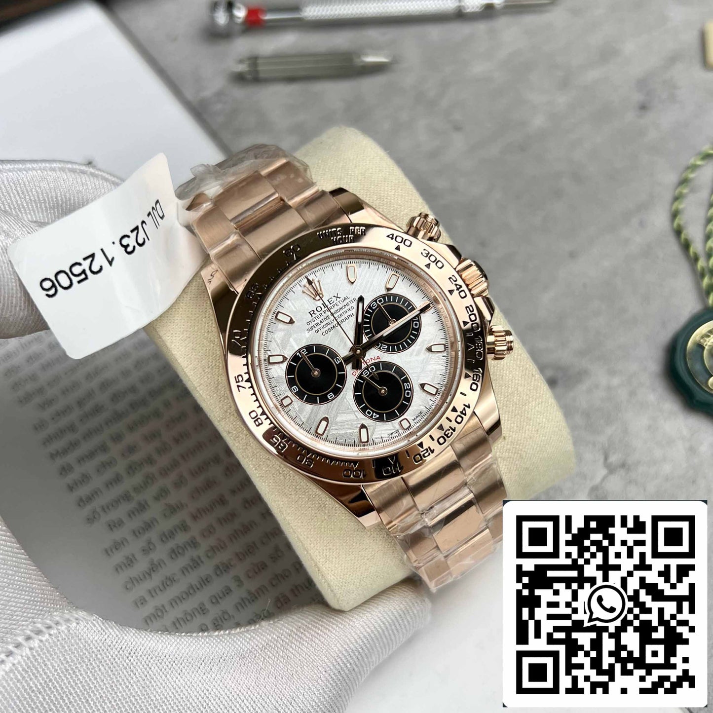 Best replica ROLEX Cosmograph Daytona 116505 Rosa Oro quadrante in meteorite - 18k Rosa Oro coated
