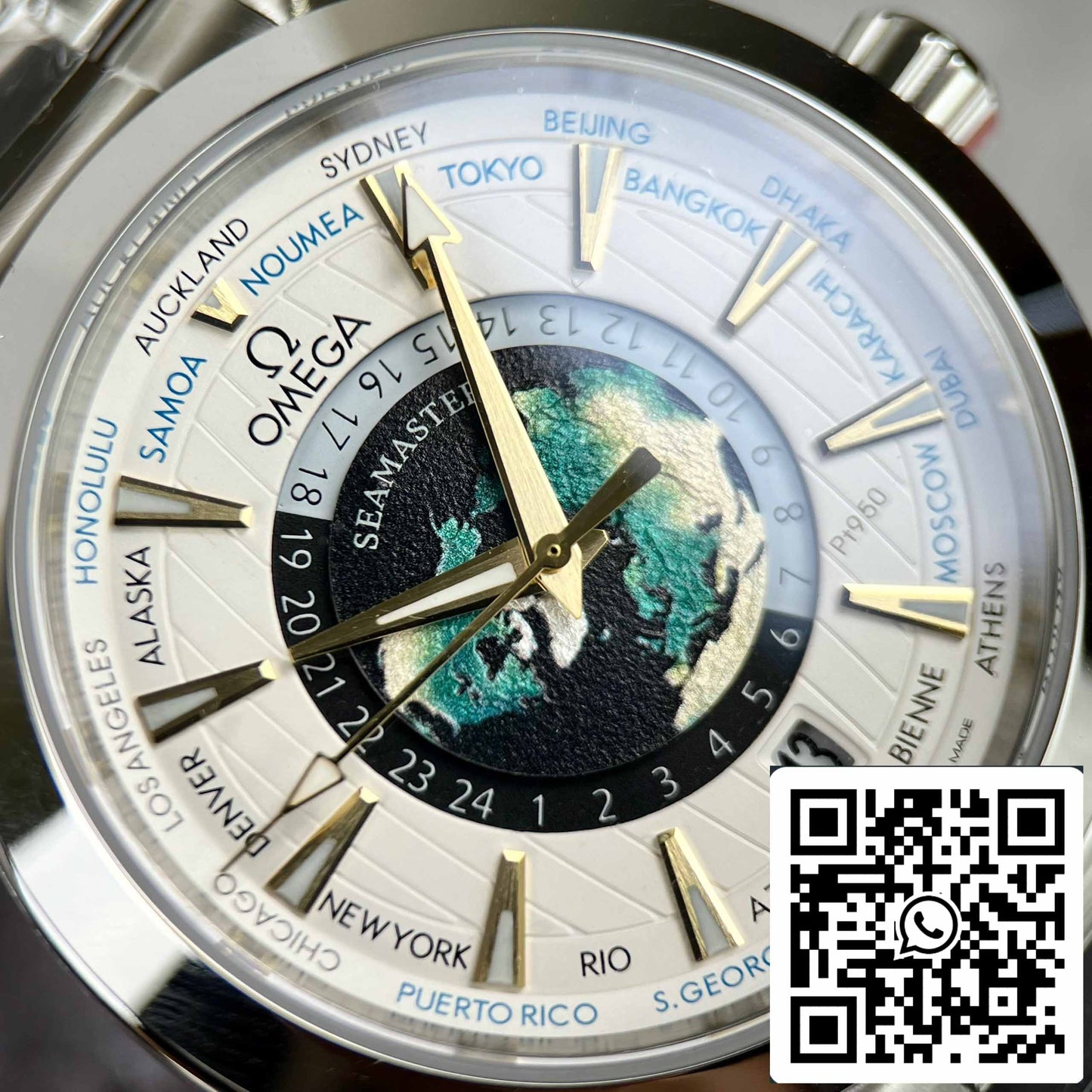 Omega Seamaster 220.93.43.22.99.001 Aqua-Terra Worldtimer 43 - Melhor Edição 1:1