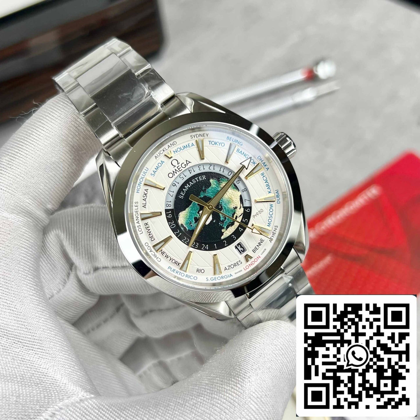 Omega Seamaster 220.93.43.22.99.001 Aqua-Terra Worldtimer 43 - Melhor Edição 1:1