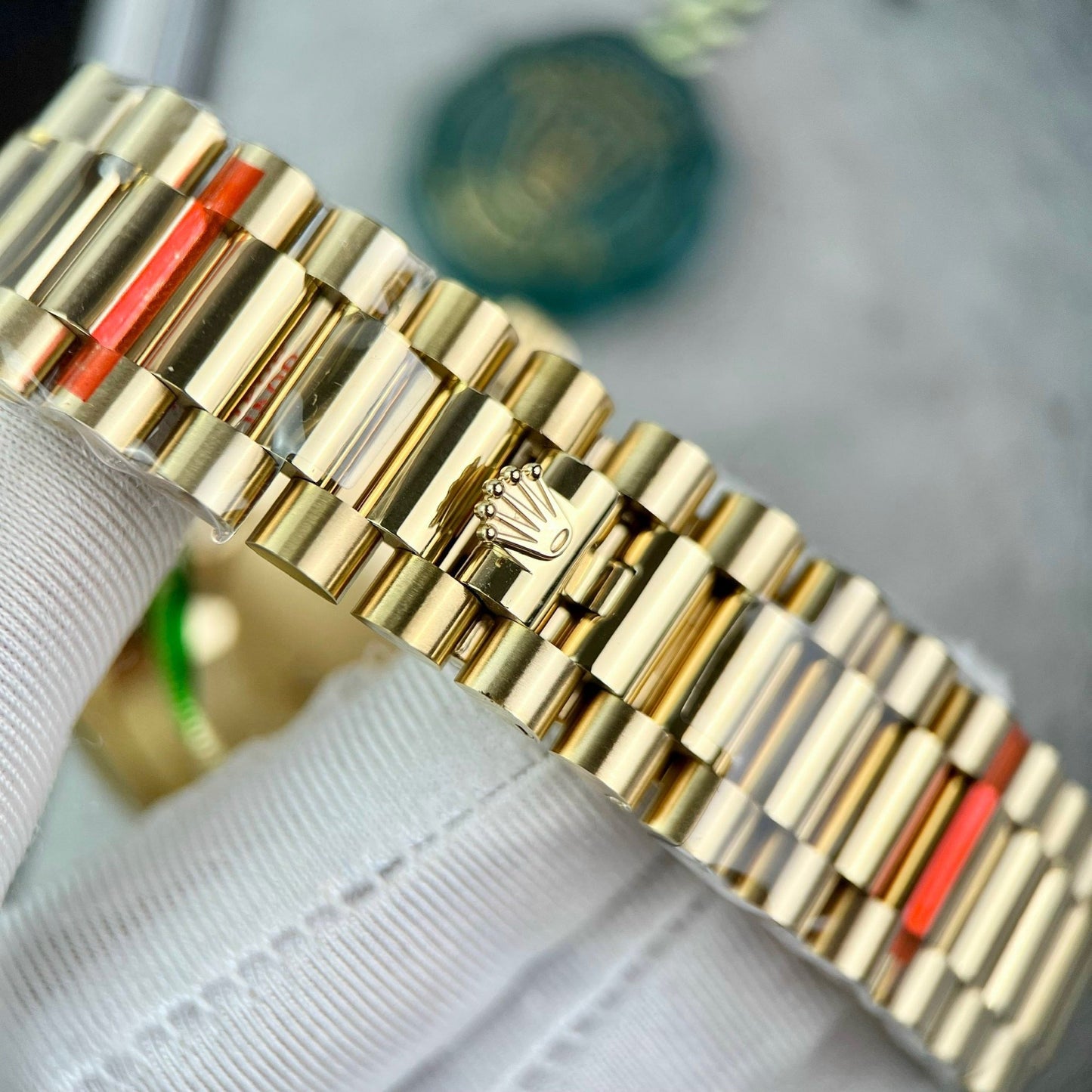 Rolex Day Date M228238-0061 Melhor 1:1 Edizione GM Fabbrica V2 quadrante verde Amarelo Oro