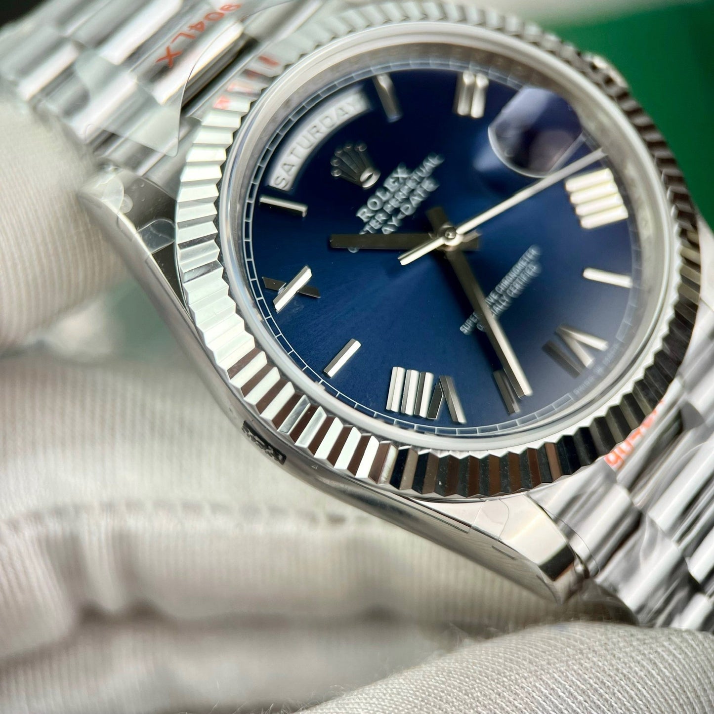 Rolex Day Date M228236-0007 1:1 edizione migliore GM Fabbrica V2 quadrante blu