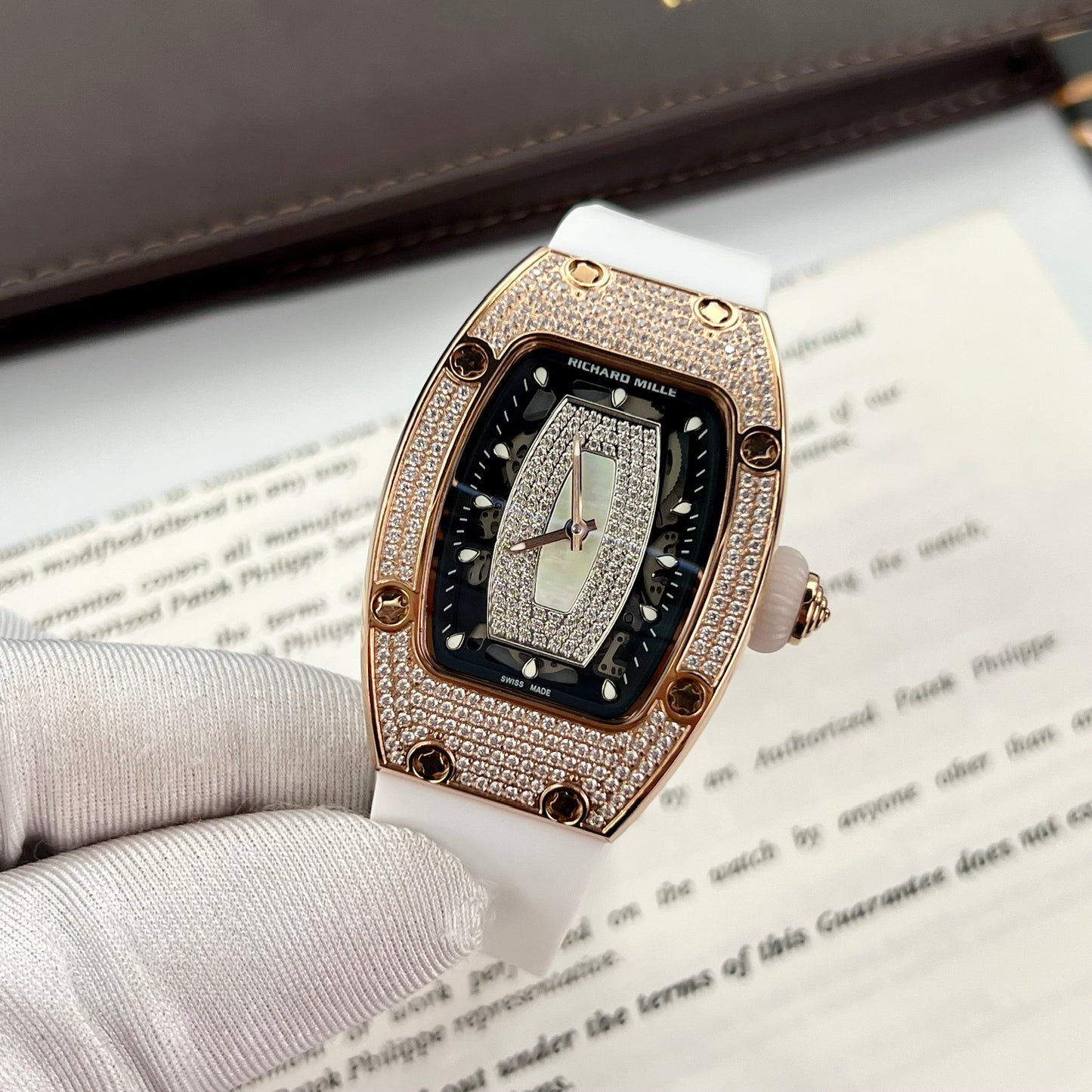 Richard Mille RM 07-01 1:1 Best Edition RM Fabbrica custom full diamonds case