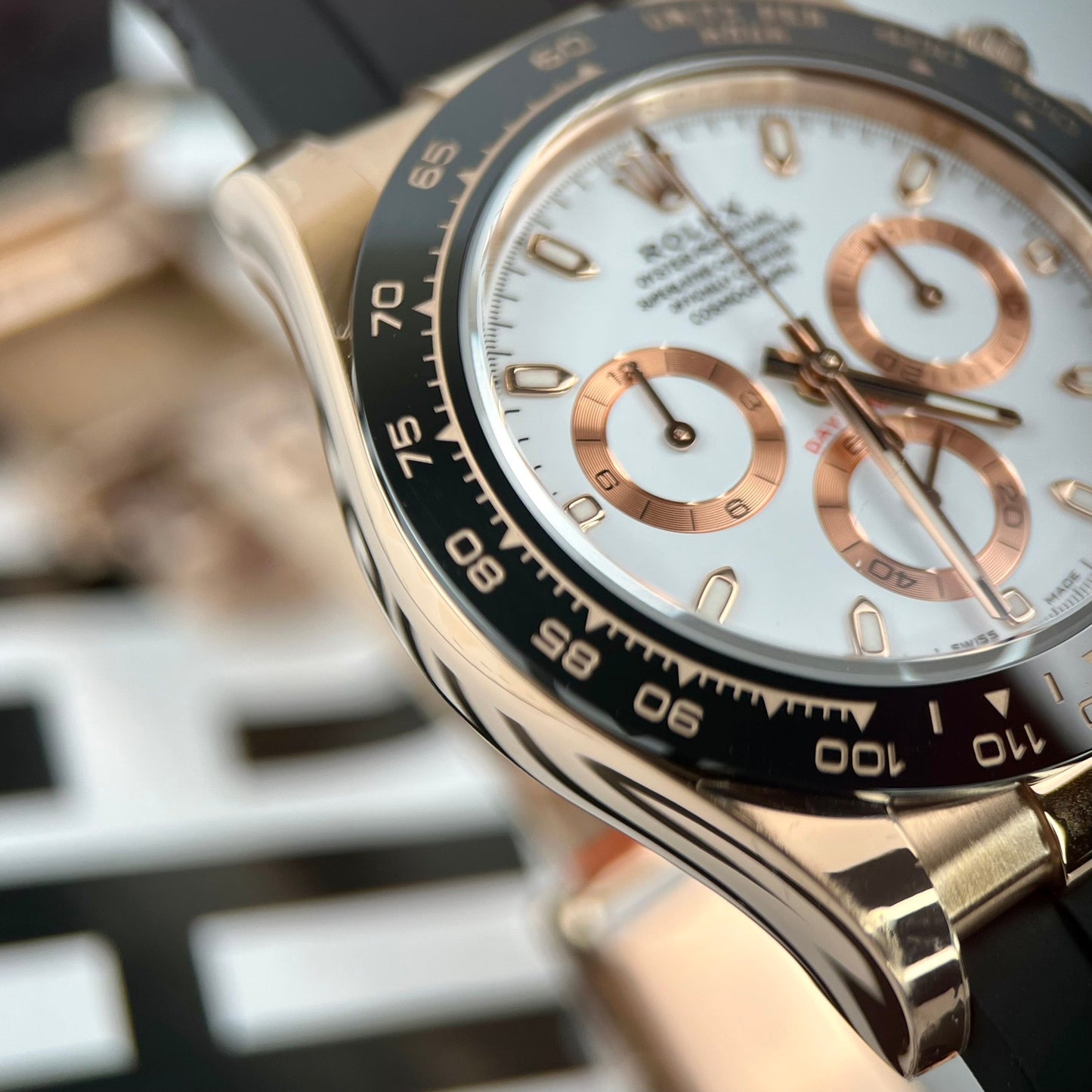 Rolex Daytona M116505-0010 1:1 edição melhor BT Fabbrica Rosa Oro Gomma cinturino