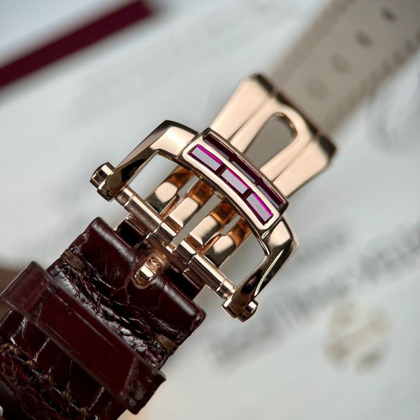 Patek Philippe Nautilus 5712 18k rose gold 1:1 best Edition PPF Fabbrica custom Ruby Stone