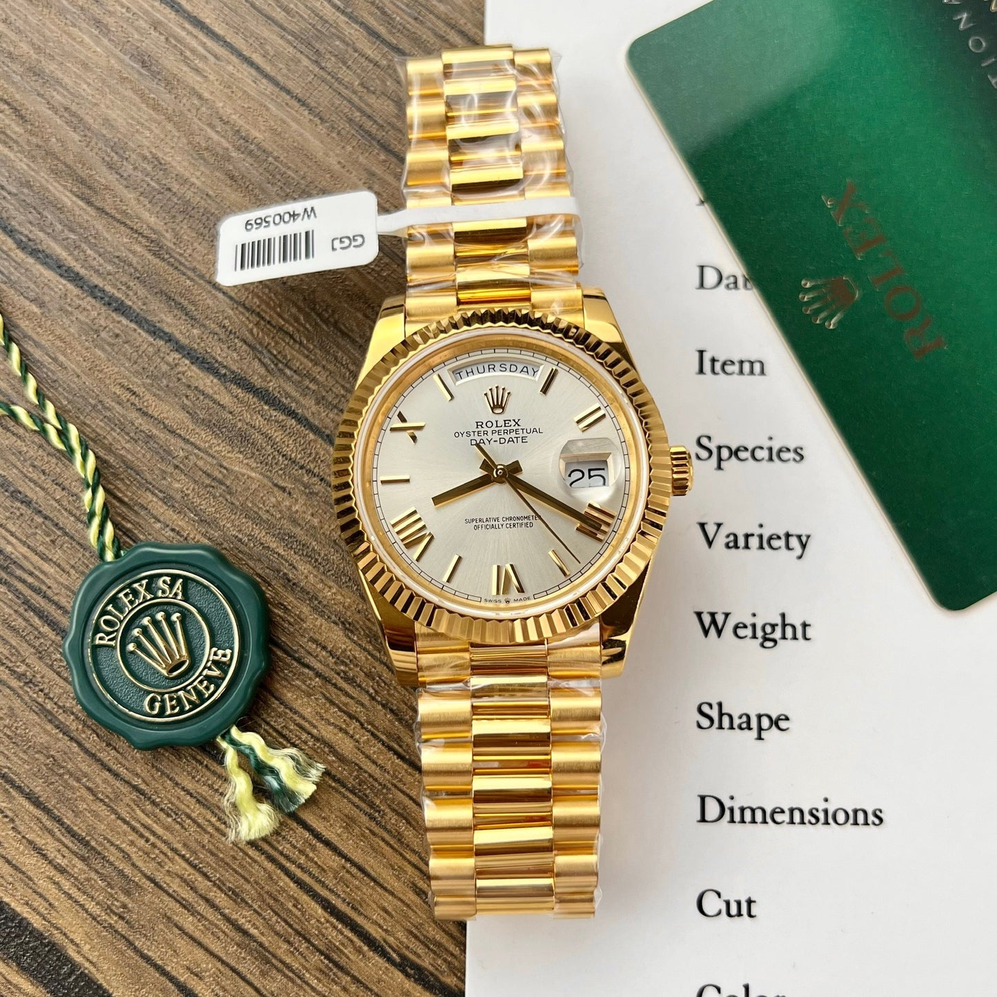 Rolex Day Date 228238 40MM 1:1 edizione migliore 18k Yellow Oro Argento Roman quadrante GM Fabbrica Counterweight Versione