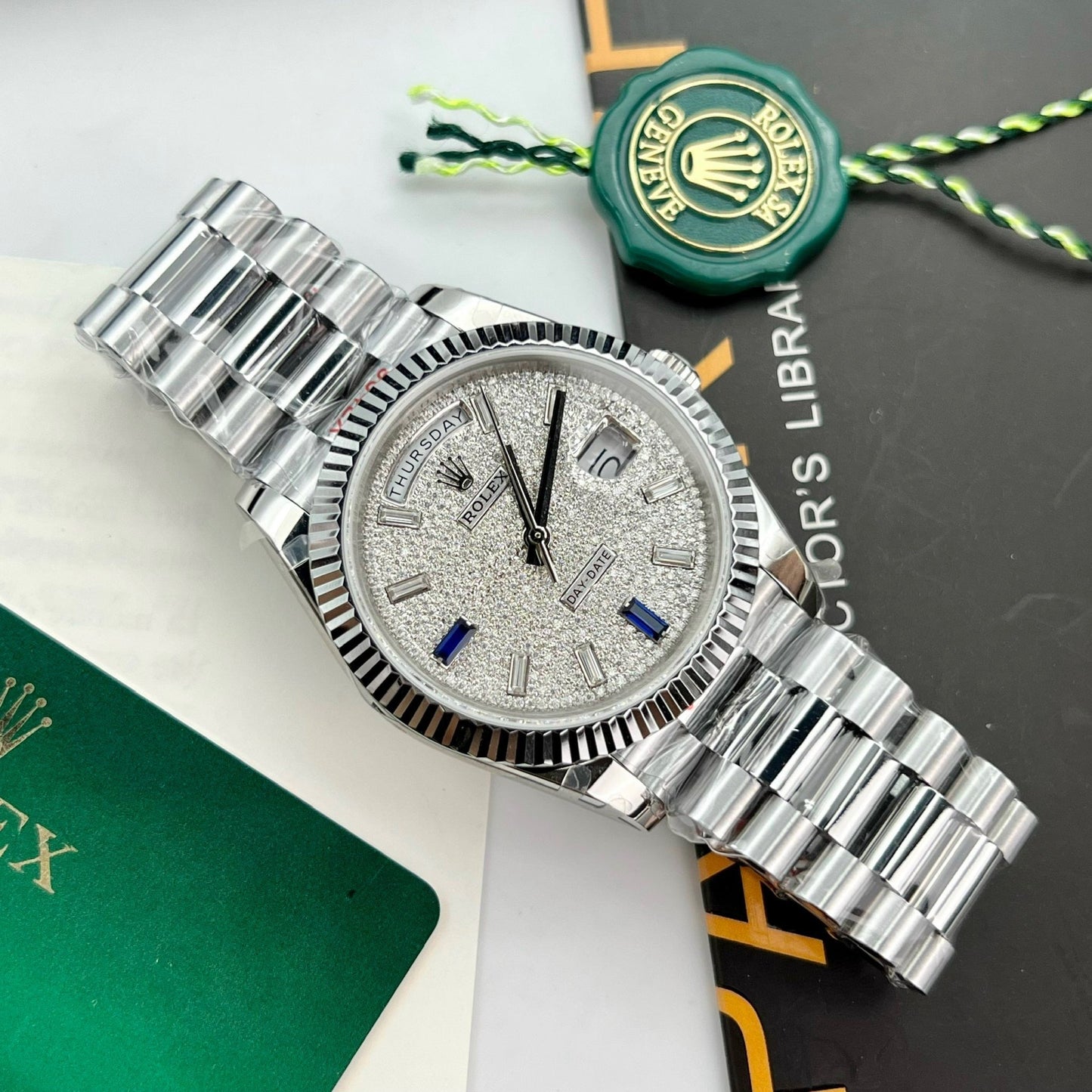 Rolex Day Date 40 228349RBR Pave Diamonds quadrante 1:1 edizione migliore GM Fabbrica V3 Counterweight Versione