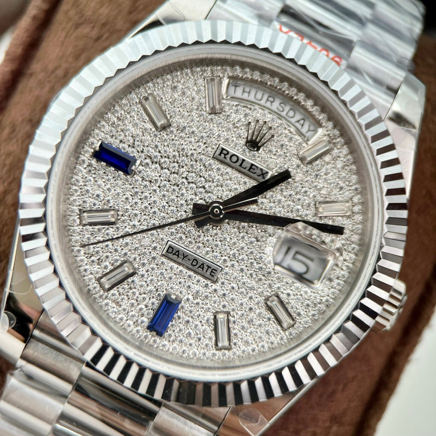 Rolex Day Date 40 228349RBR Pave Diamonds quadrante 1:1 edizione migliore GM Fabbrica V3 Counterweight Versione
