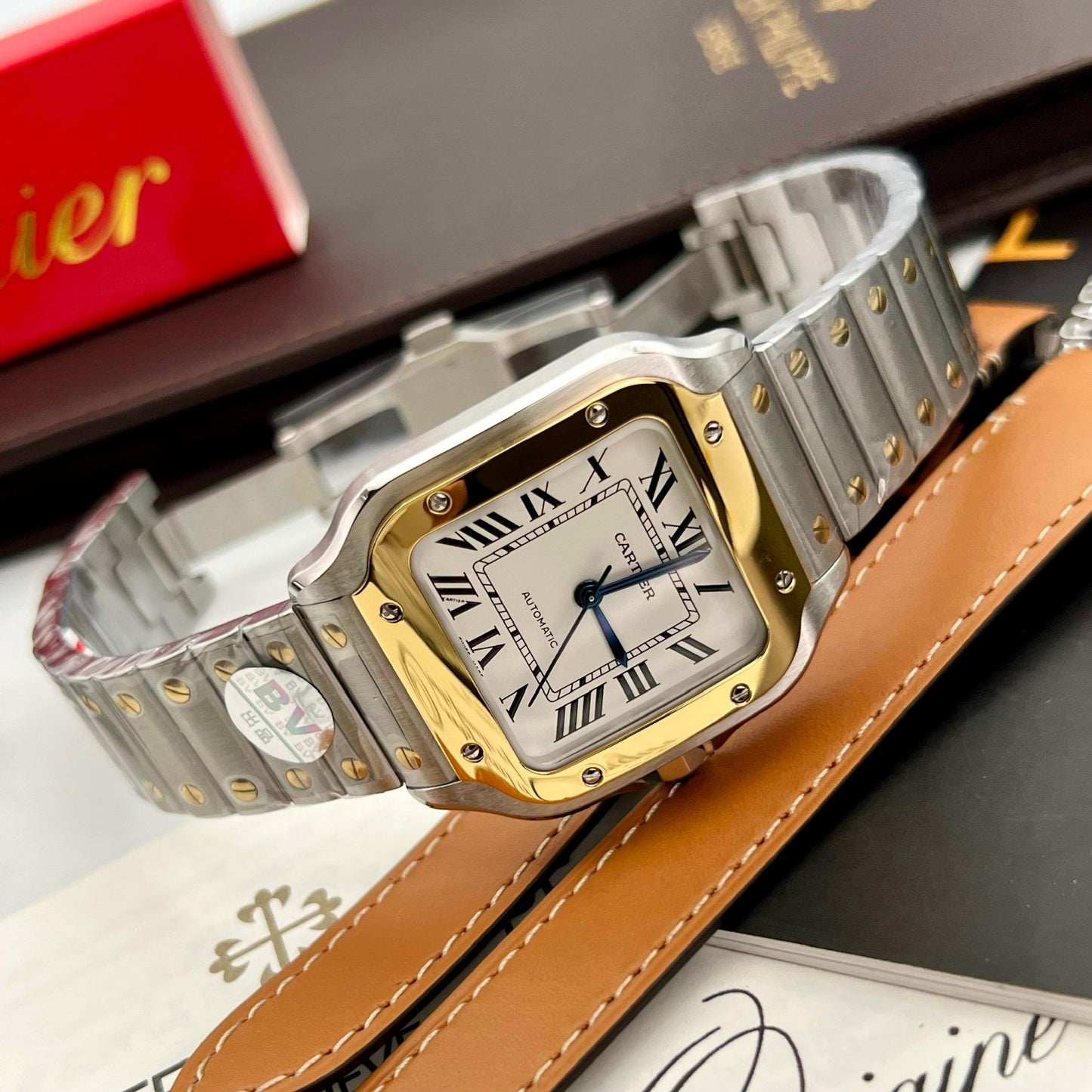 Cartier De Santos W2SA0016 35MM 1:1 edizione migliore BV Fabbrica quadrante bianco newest 2024 Versione