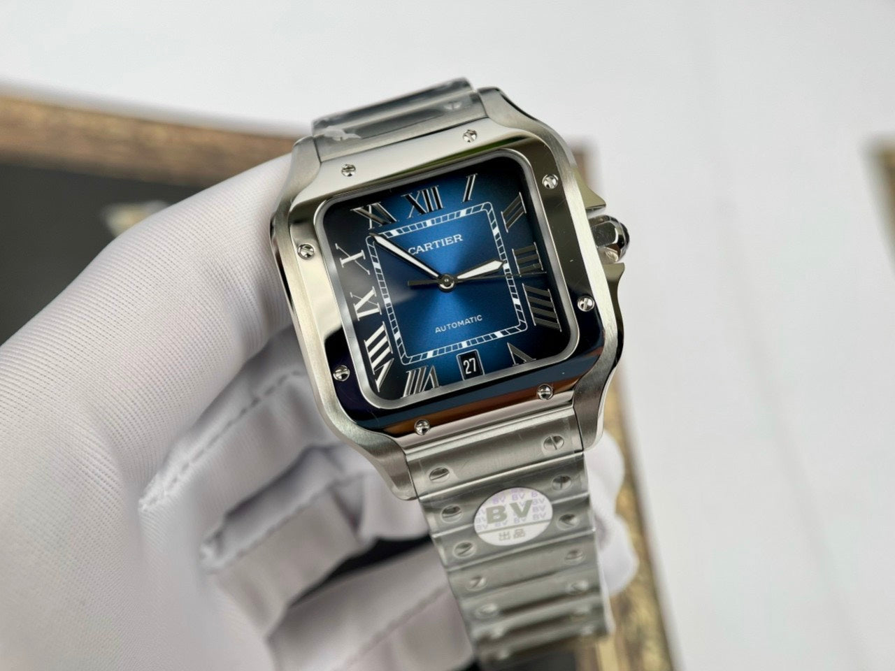 Cartier De Santos WSSA0013 2018 BV Fabbrica 1:1 edizione migliore quadrante blu newest Versione