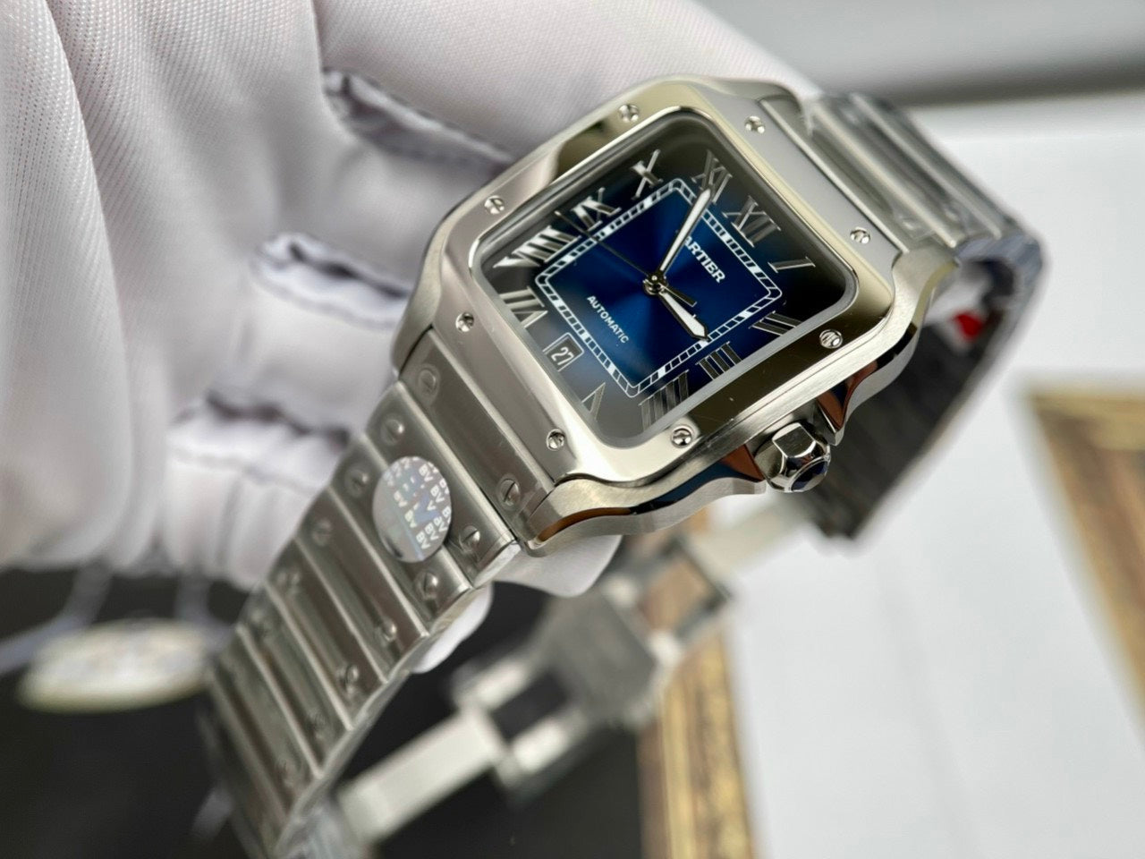Cartier De Santos WSSA0013 2018 BV Fabbrica 1:1 edizione migliore quadrante blu newest Versione