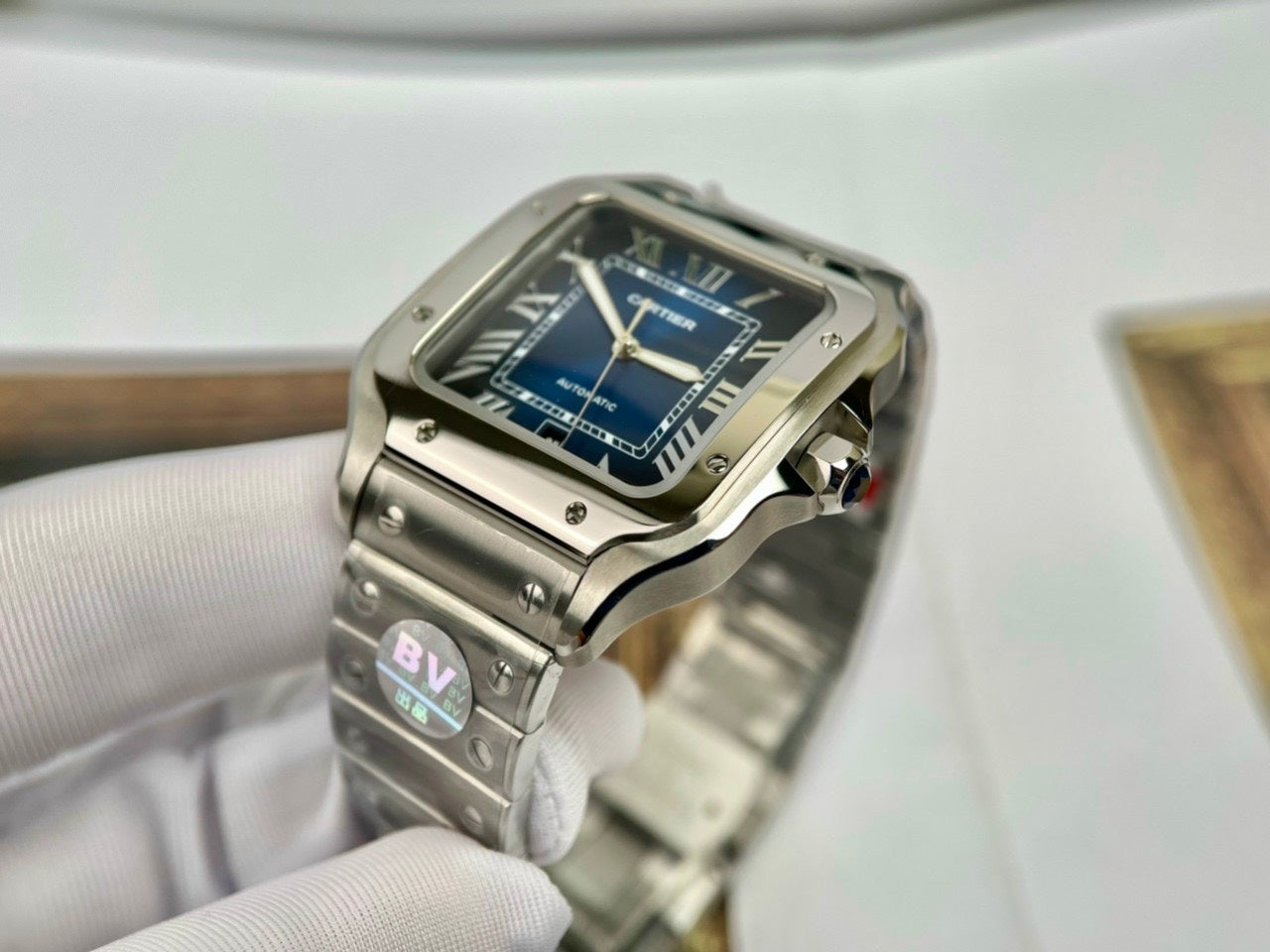 Cartier De Santos WSSA0013 2018 BV Fabbrica 1:1 edizione migliore quadrante blu newest Versione