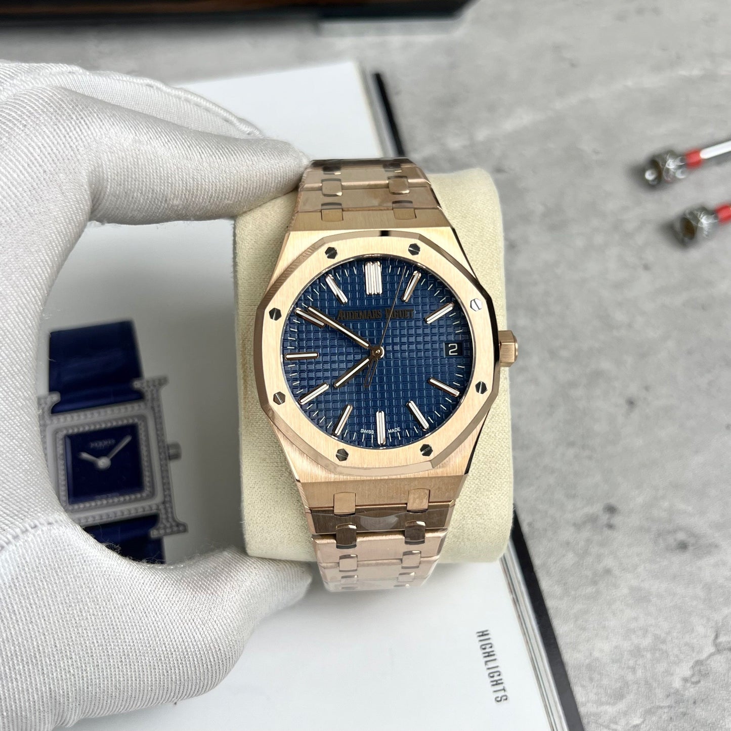 Audemars Piguet Royal Oak 15510 1:1 edizione migliore APS Fabbrica quadrante blu Rosa Oro