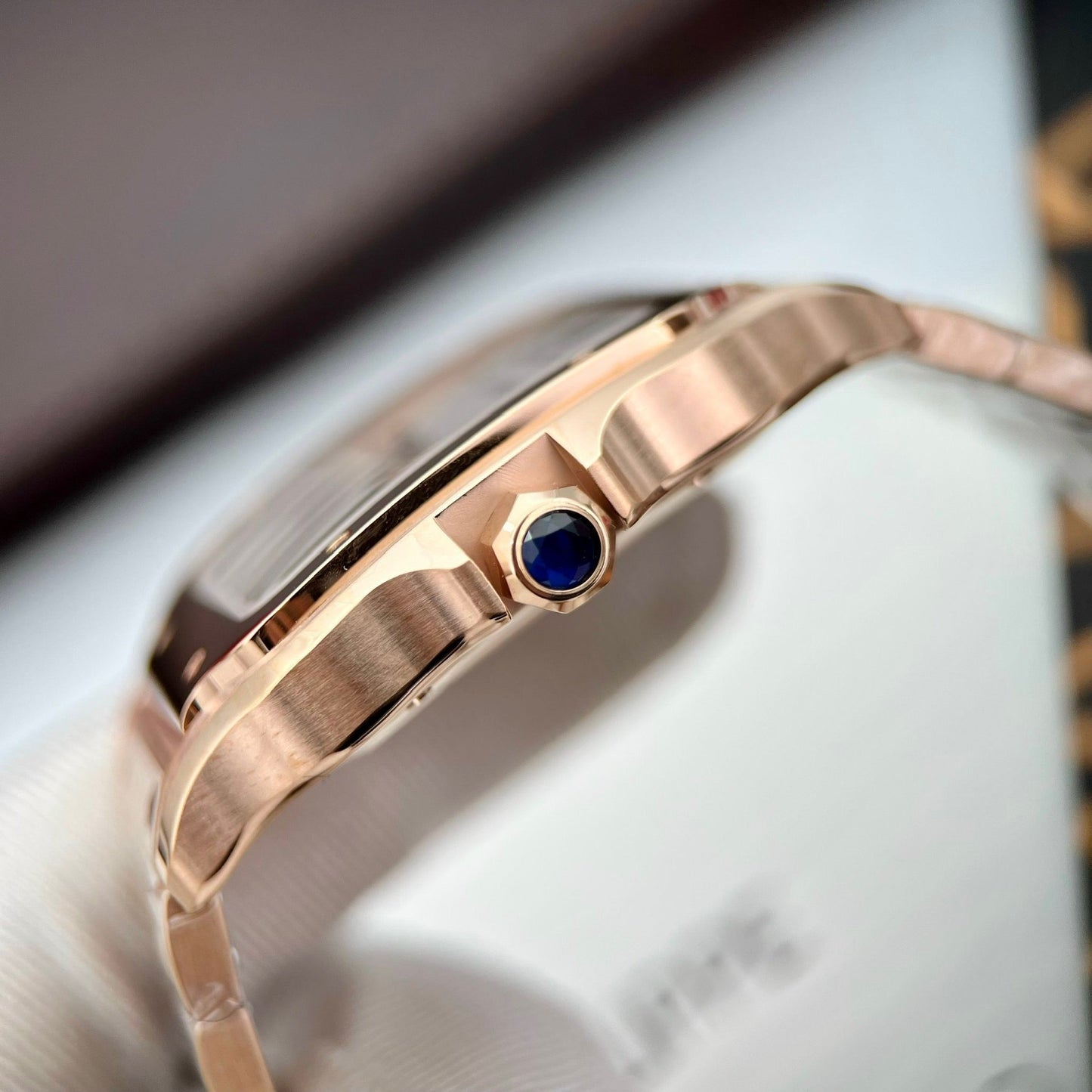 Cartier De Santos acciaio inossidabile Cassa BV Fabbrica 1:1 edizione migliore quadrante bianco Rosa Oro versão mais recente