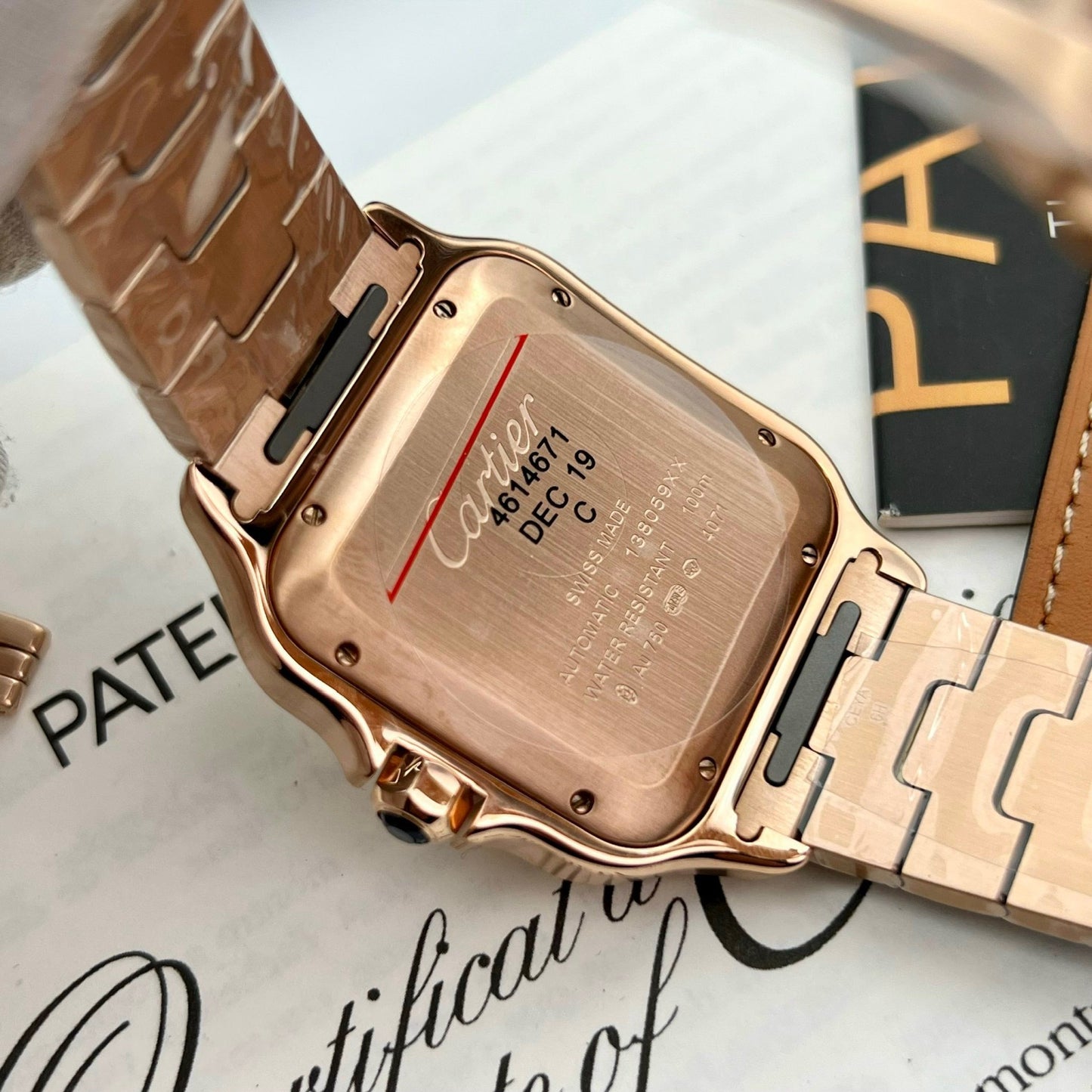Cartier De Santos acciaio inossidabile Cassa BV Fabbrica 1:1 edizione migliore quadrante bianco Rosa Oro versão mais recente