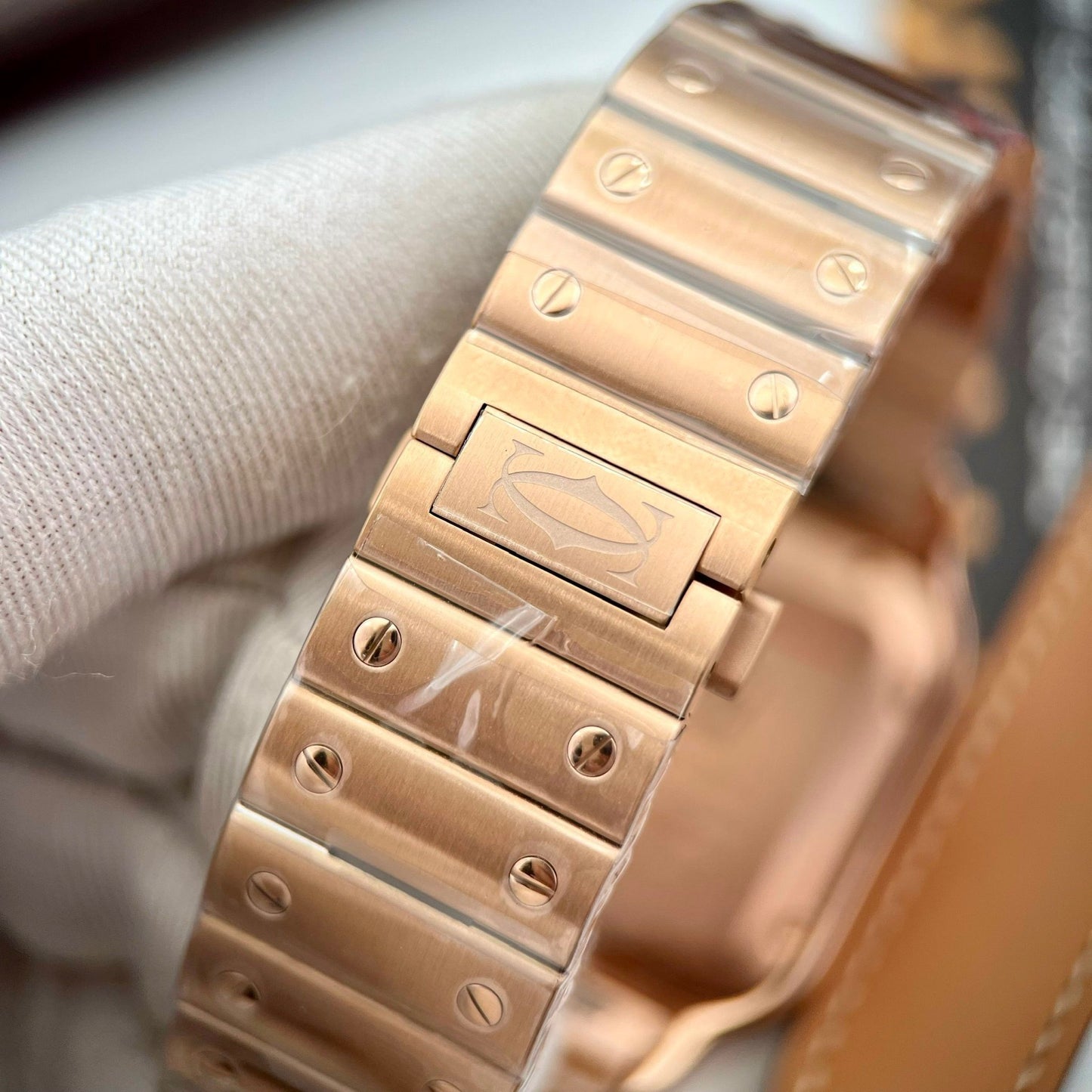 Cartier De Santos acciaio inossidabile Cassa BV Fabbrica 1:1 edizione migliore quadrante bianco Rosa Oro versão mais recente