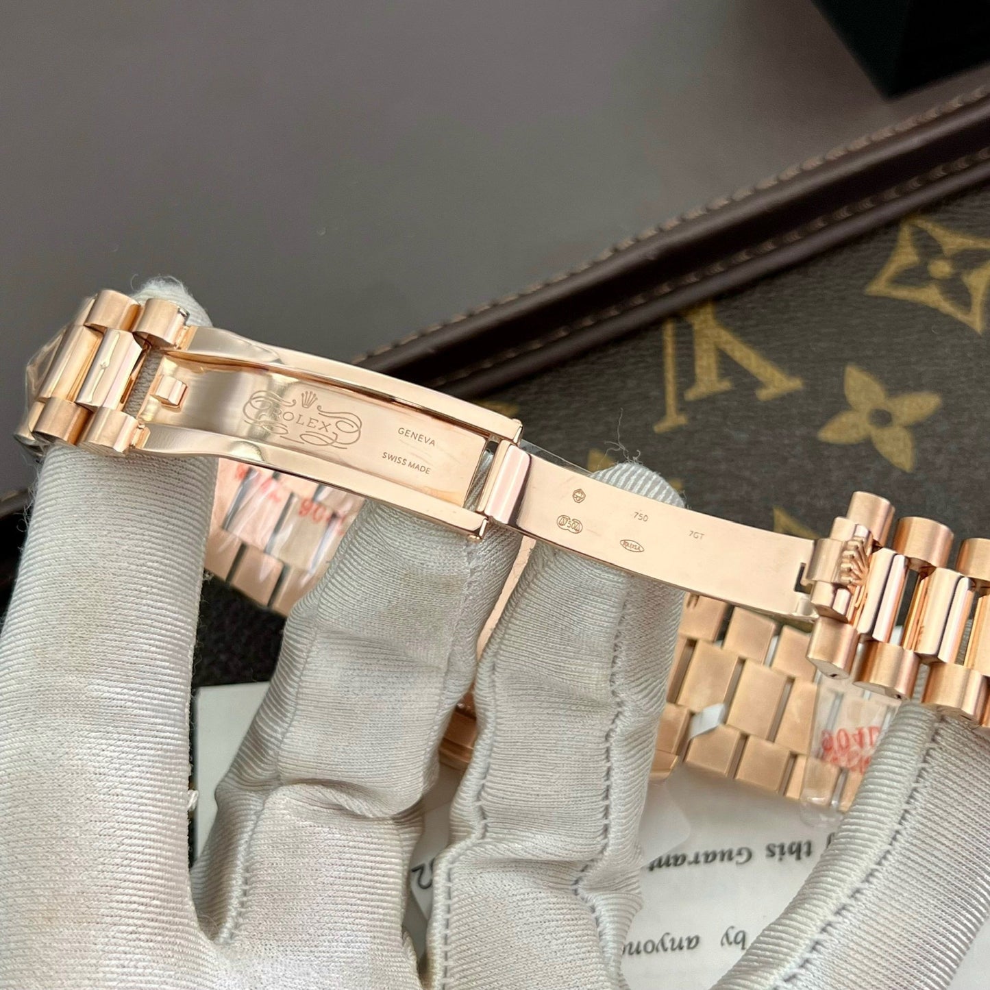 Rolex Day Date m228235-0036 custom 18k Everose Oro 1:1 edizione migliore GM Fabbrica Moissanite quadrante