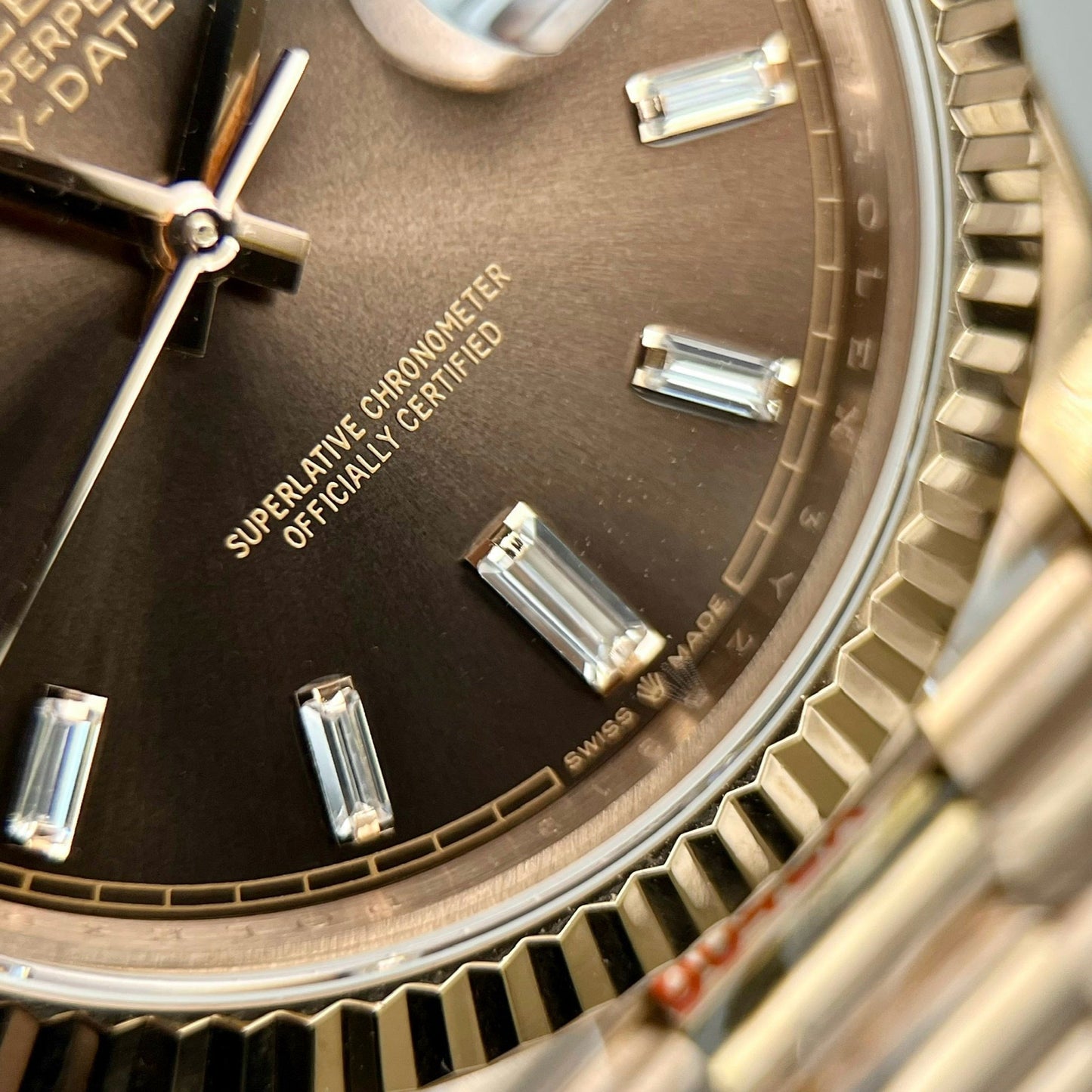 Rolex Day Date M228235-0003 1:1 edizione migliore GM Fabbrica V3 Chocolate quadrante Counterweight Versione