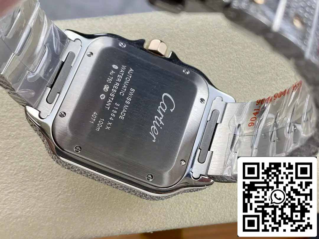 Santos De Cartier Diamond Watches Numeric Rosa Oro quadrante 1:1 edizione migliore AMG Fabbrica Swarovski Stone