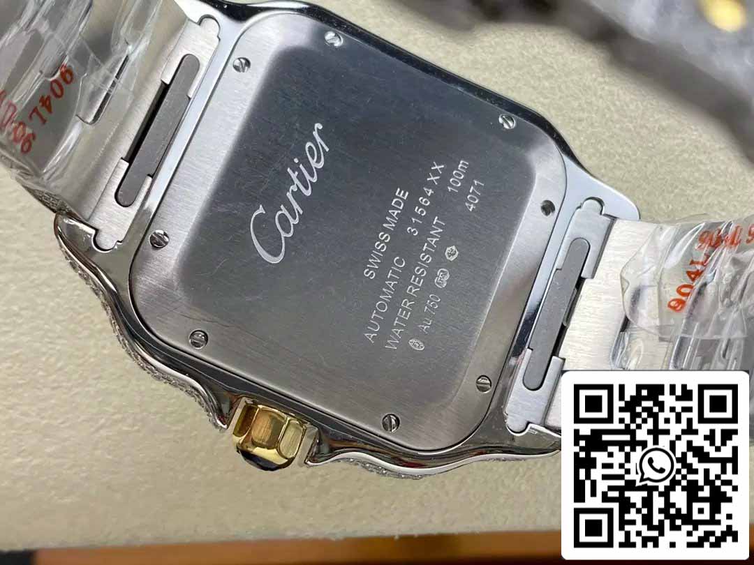 Santos De Cartier Diamond Numeric quadrante Yellow Oro 1:1 edizione migliore AMG Fabbrica Swarovski Stone