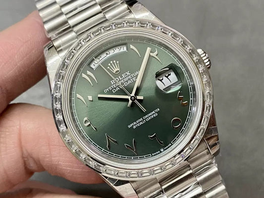Rolex Day Date 40 M228236 Arabic quadrante verde 1:1 edizione migliore GM Fabbrica V3 Counterweight Versione