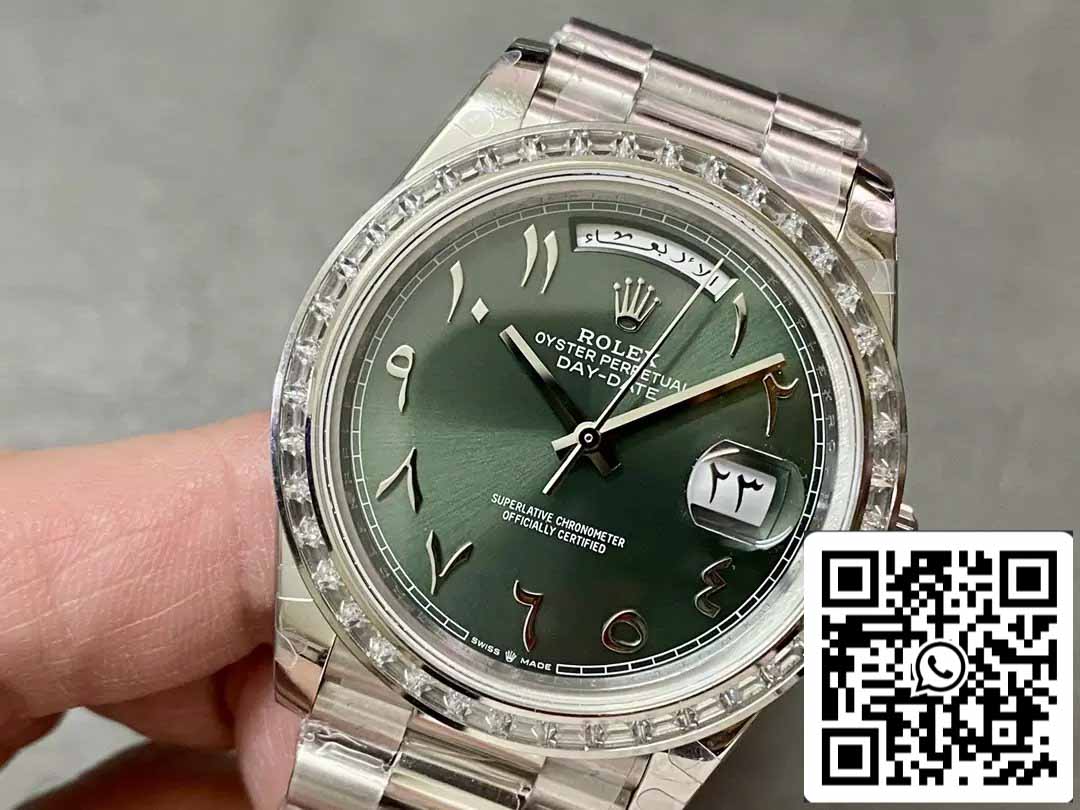Rolex Day Date 40 M228236 Árabe quadrante verde 1:1 edizione melhor GM Fabbrica V3 Contrapeso Versão