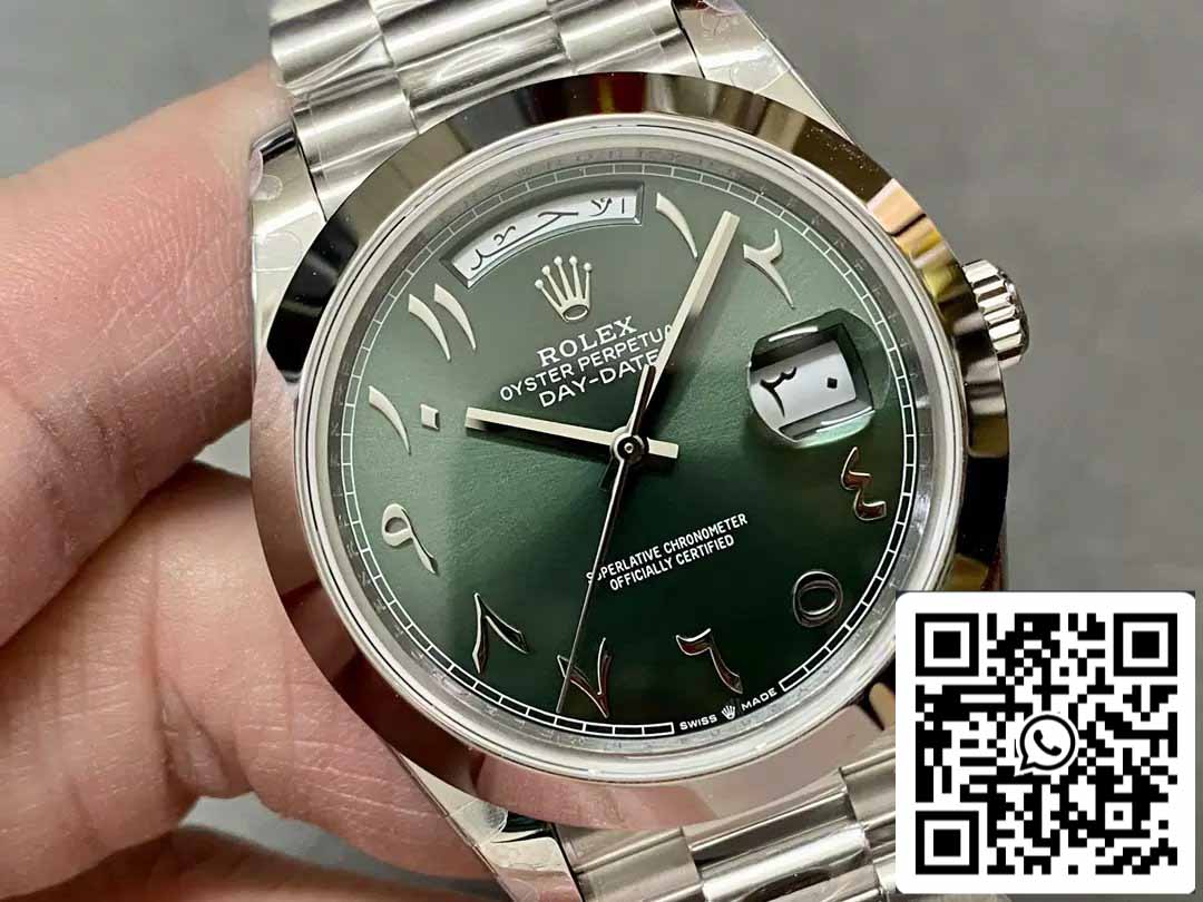Rolex Day Date 40 M228206-0048 Arabic quadrante verde 1:1 edizione migliore GM Fabbrica V3 Counterweight Versione