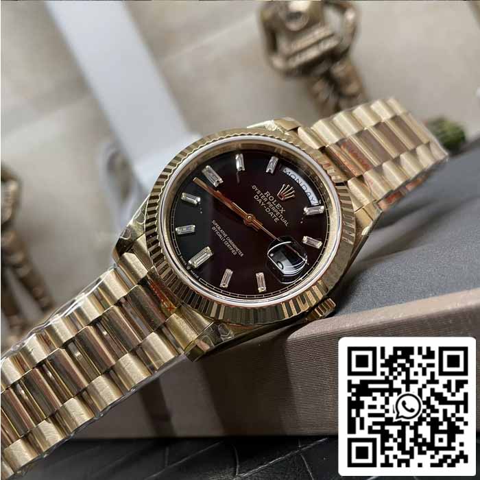 Rolex Day Date 40 M228238 -0004 Nero Diamond quadrante 1:1 edizione migliore GM Fabbrica V3 Counterweight Versione