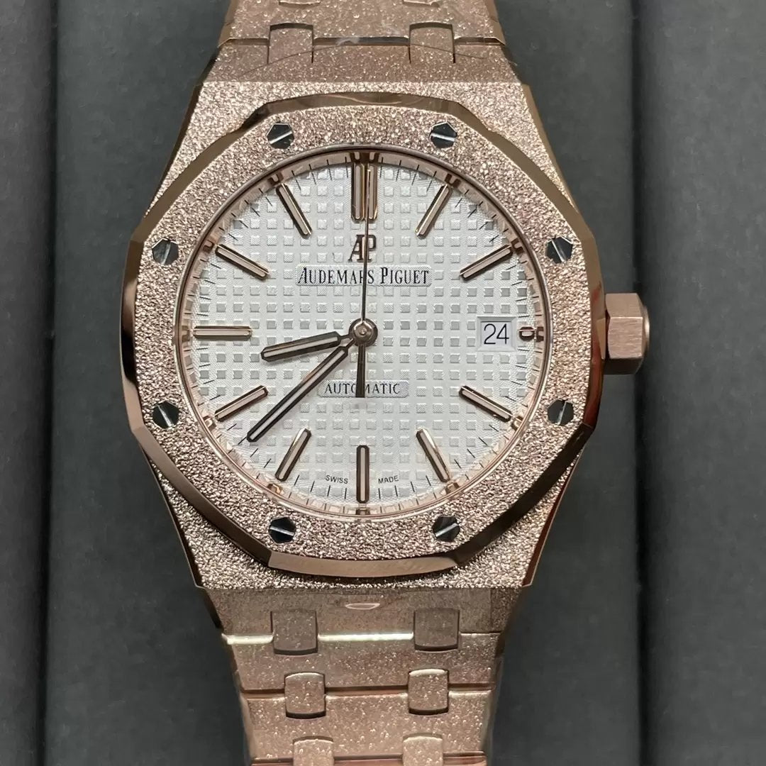 Audemars Piguet 15454OR.GG.1259OR.01 Frost Oro 1:1 edizione migliore APS Fabbrica quadrante bianco Rosa Oro
