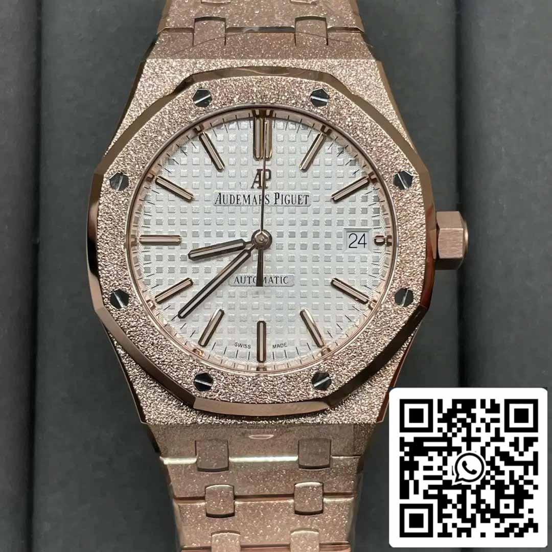 Audemars Piguet 15454OR.GG.1259OR.01 Frost Oro 1:1 edizione migliore APS Fabbrica quadrante bianco Rosa Oro